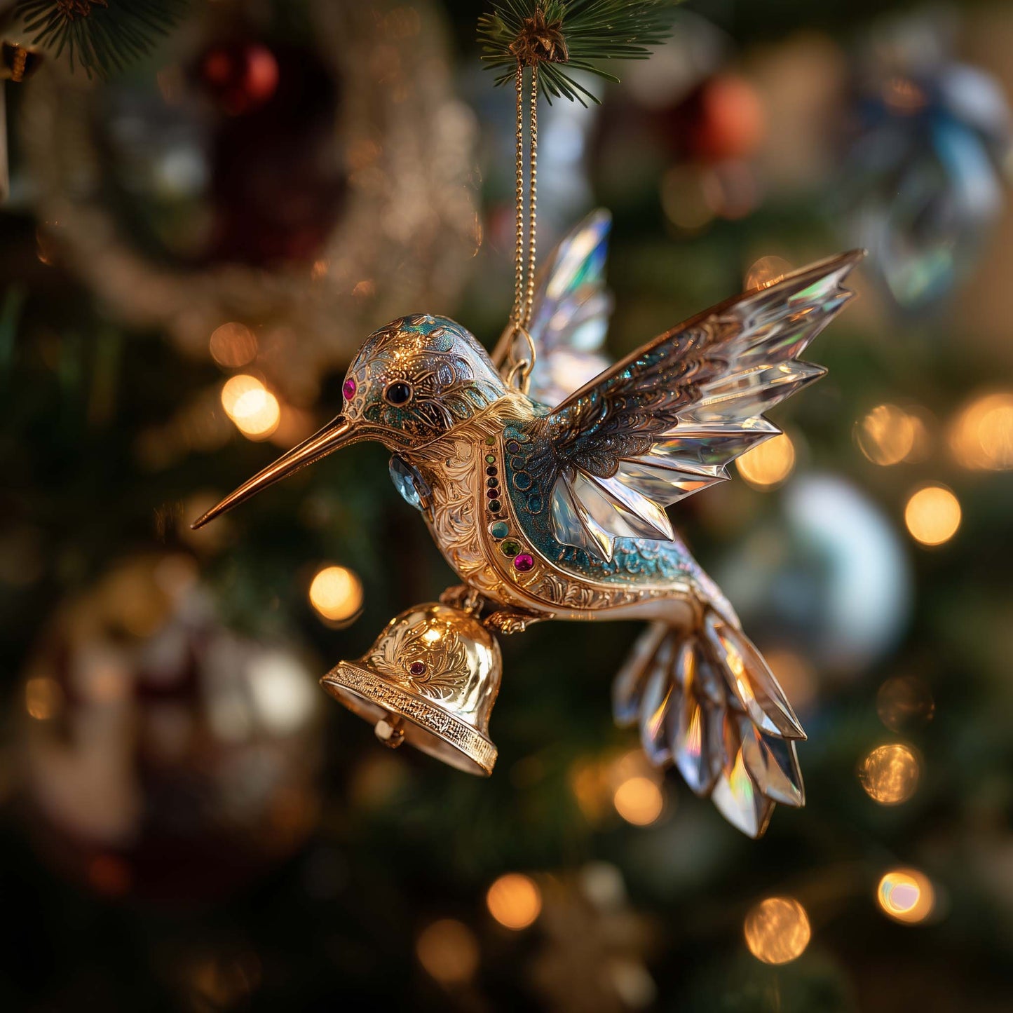 Hummingbird Heaven Christmas Mica Ornament GFSPHD111