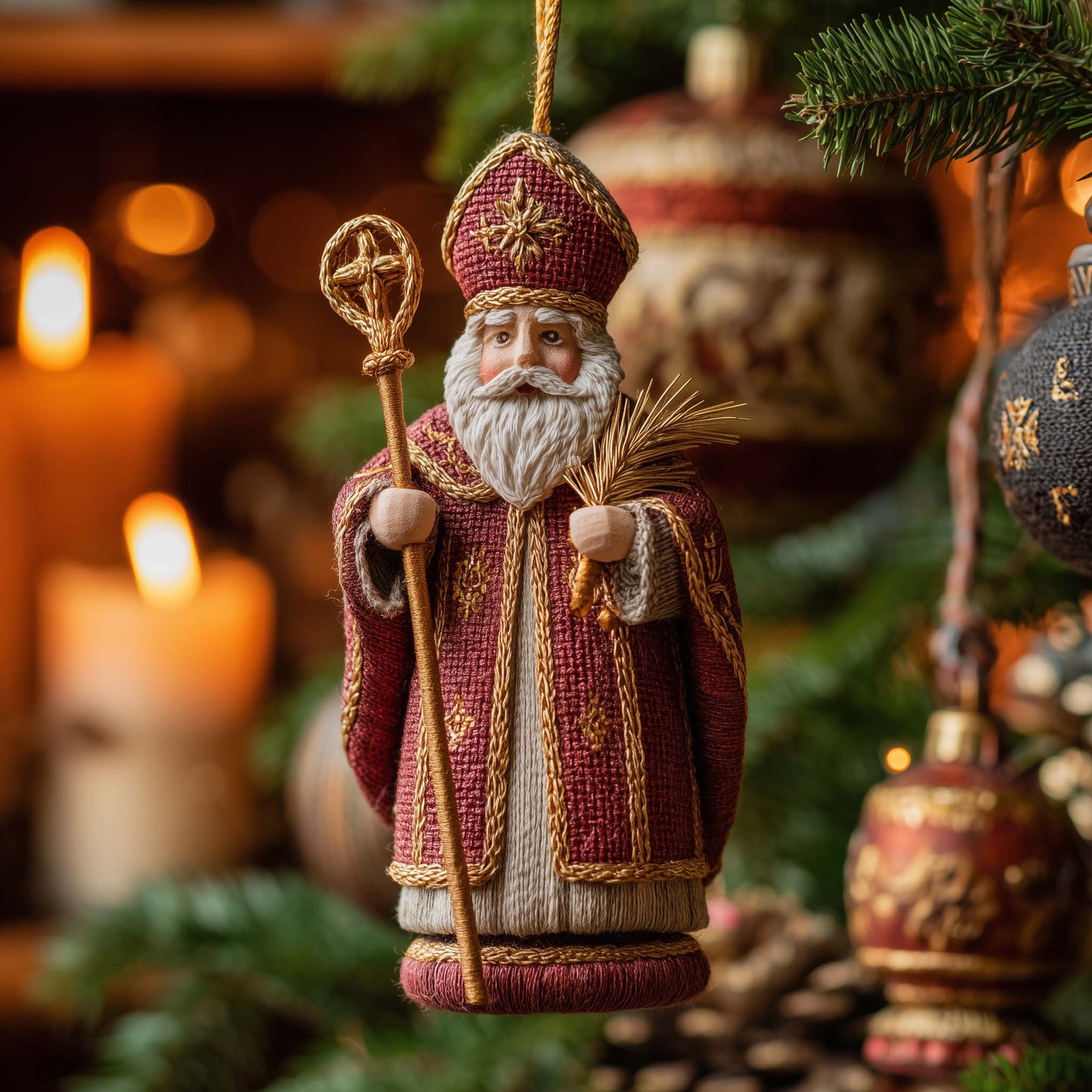 Bishop Saint Nicholas Christmas Mica Ornament GFSPHD31