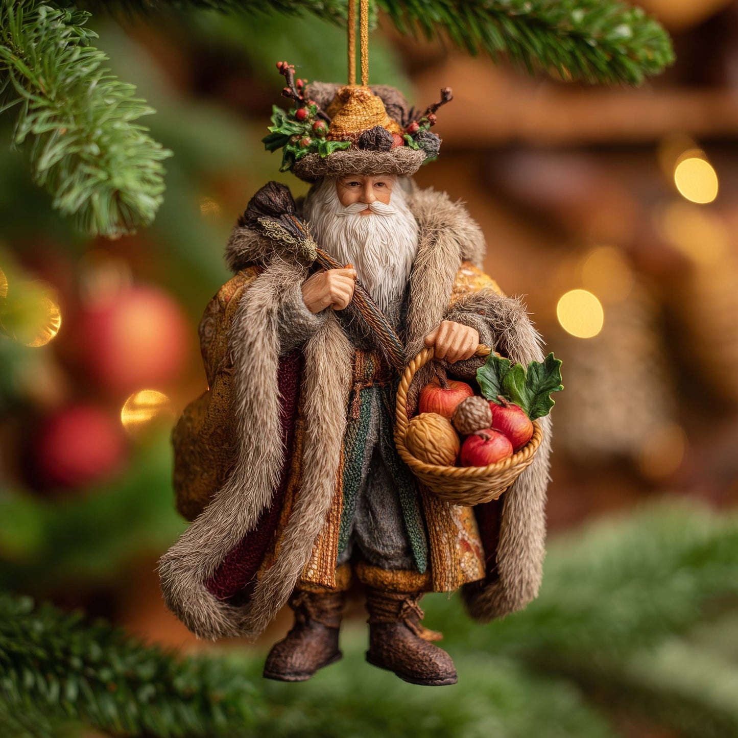 Woodland Saint Nicholas Christmas Mica Ornament GFSPHD33