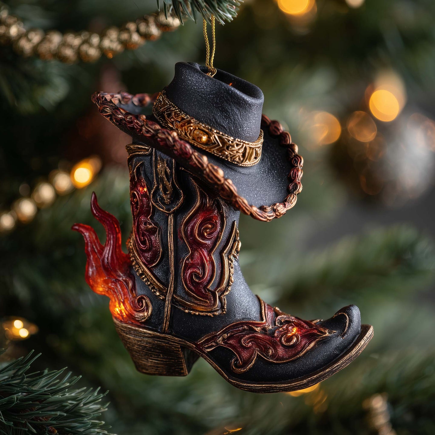 Christmas Mica Cowboy Boots Christmas Mica Ornament GFSPHD79