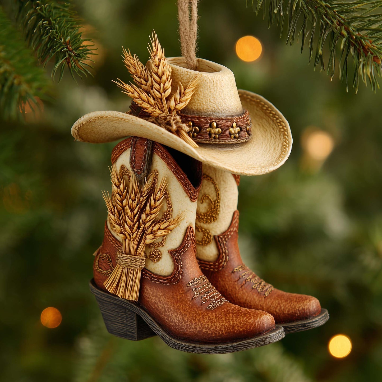 Christmas Mica Cowboy Boots Christmas Mica Ornament GFSPHD82