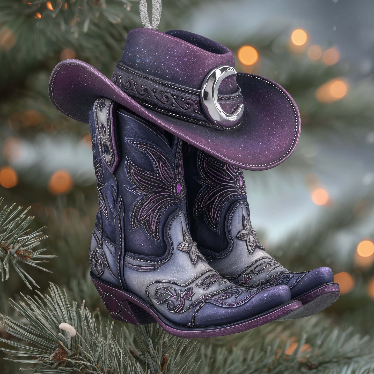 Christmas Mica Cowboy Boots Christmas Mica Ornament GFSPHD85