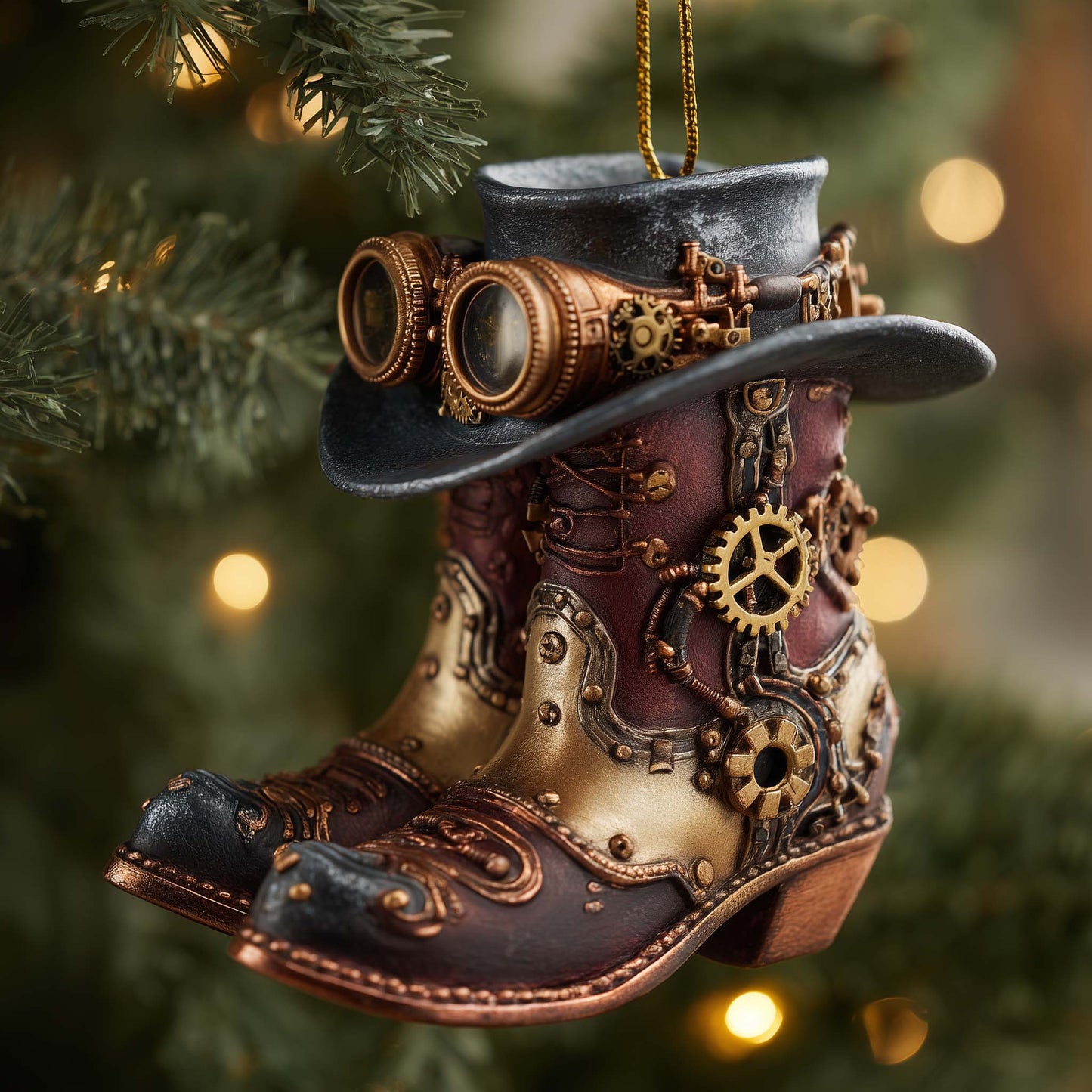 Christmas Mica Cowboy Boots Christmas Mica Ornament GFSPHD86