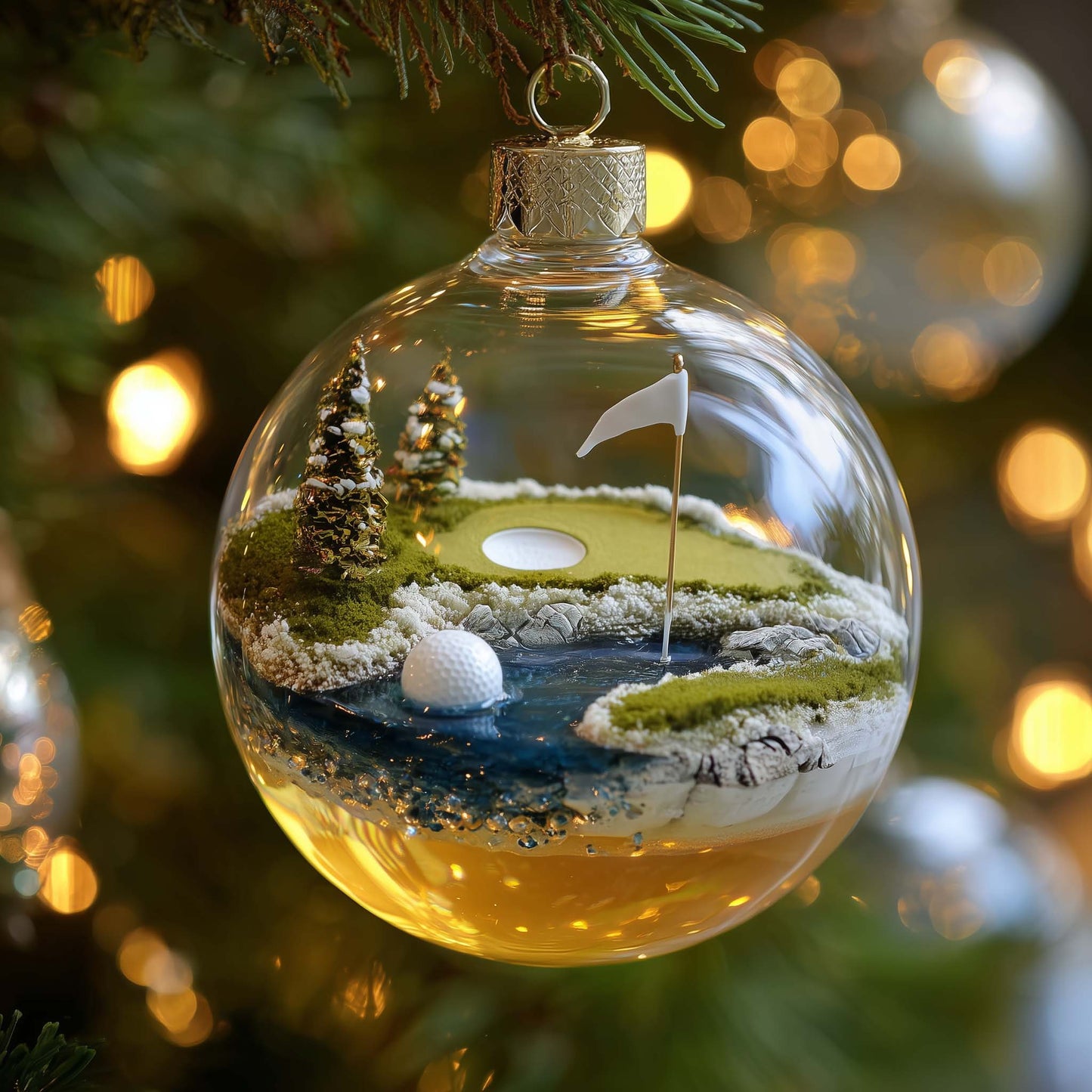 Fairway Dreams Christmas Mica Ornament GFSPMA105