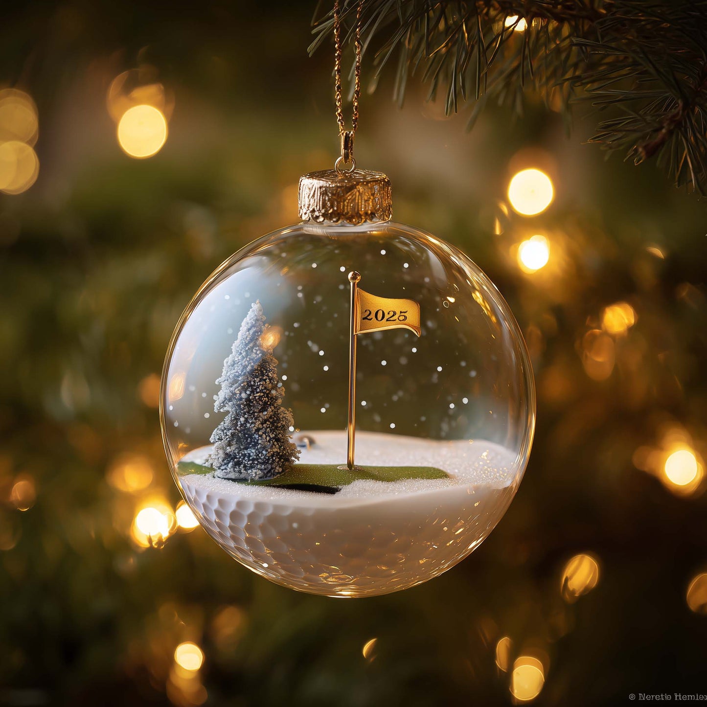 Fairway Dreams Christmas Mica Ornament GFSPMA106