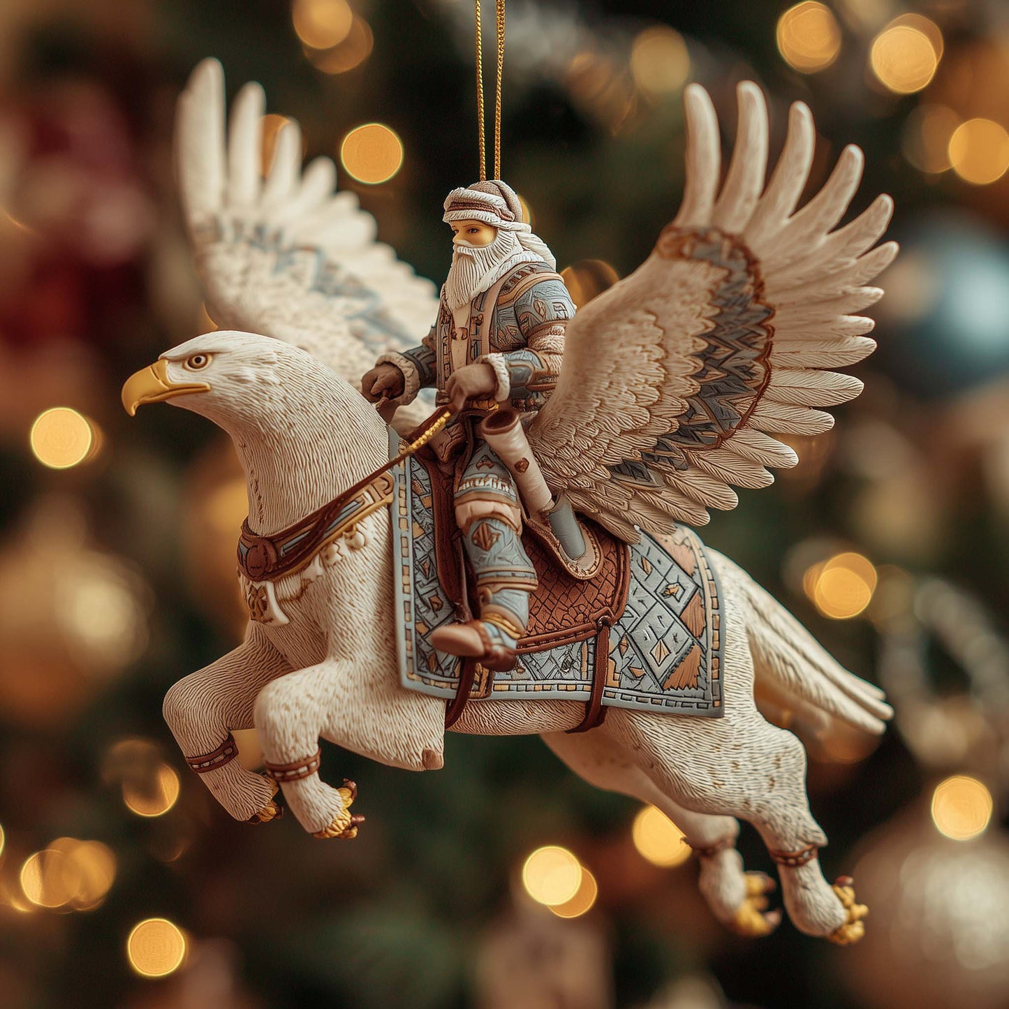 Native Santa Christmas Mica Ornament GFSPMA132