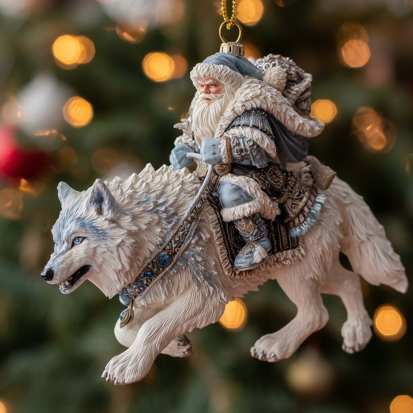 Native Santa Christmas Mica Ornament GFSPMA136