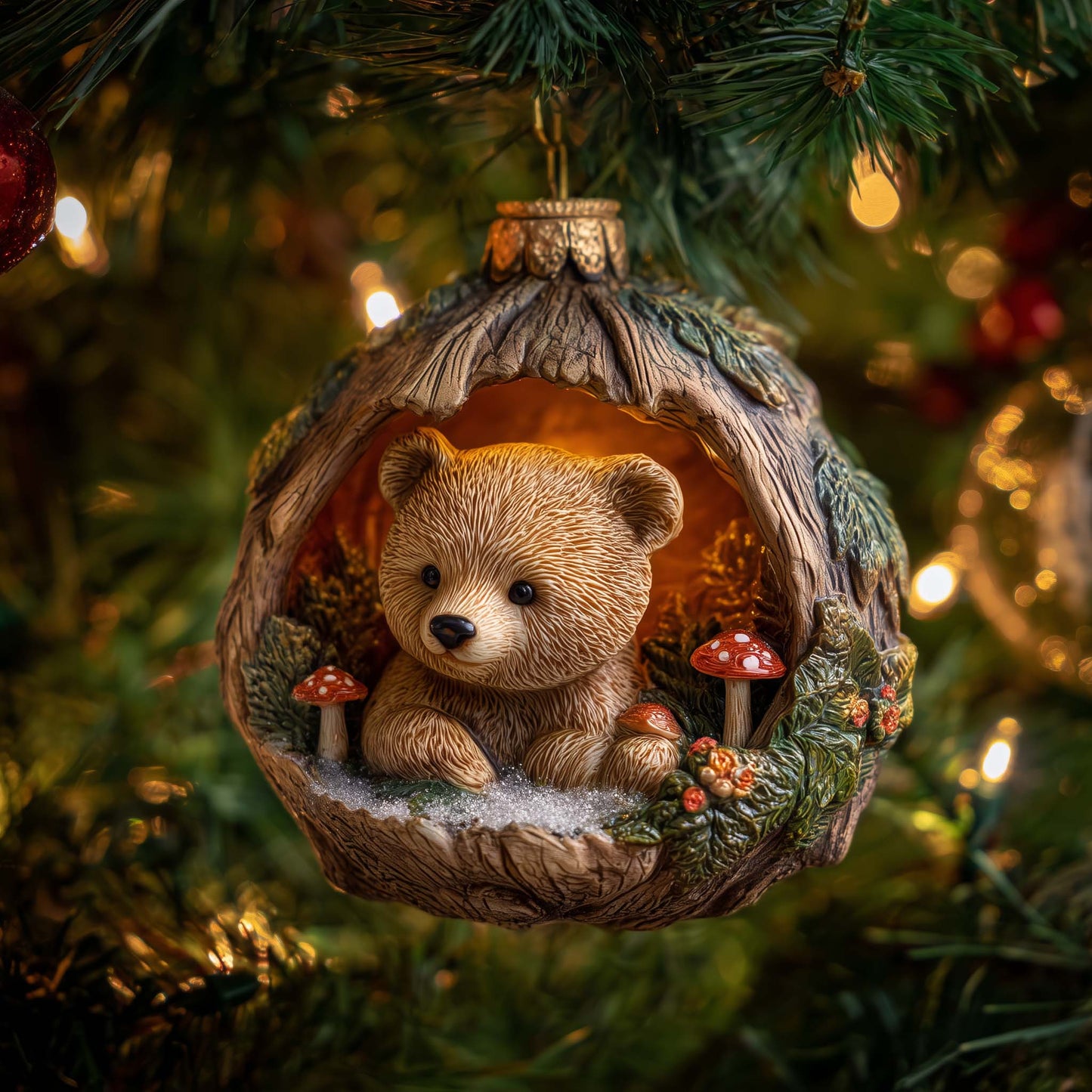 Wilderness Bear Christmas Mica Ornament GFSPMA70