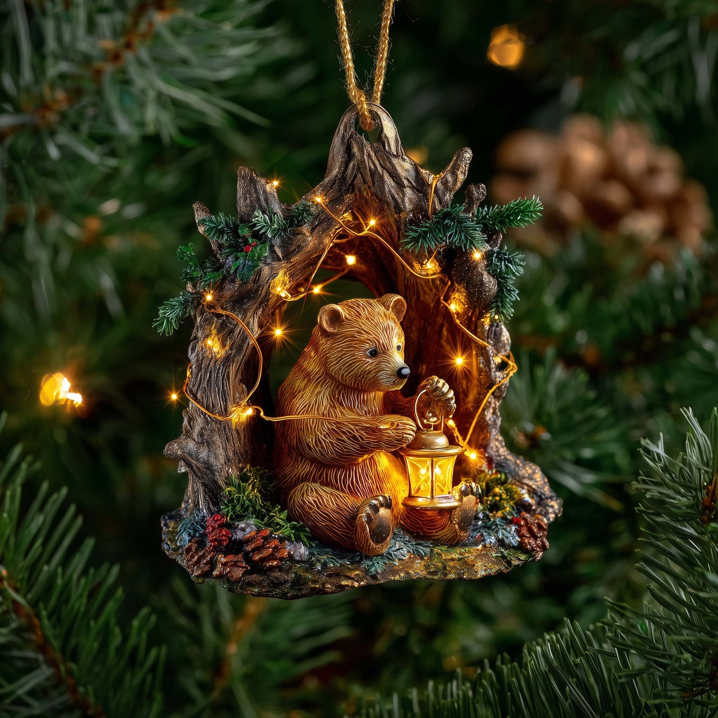 Wilderness Bear Christmas Mica Ornament GFSPMA72