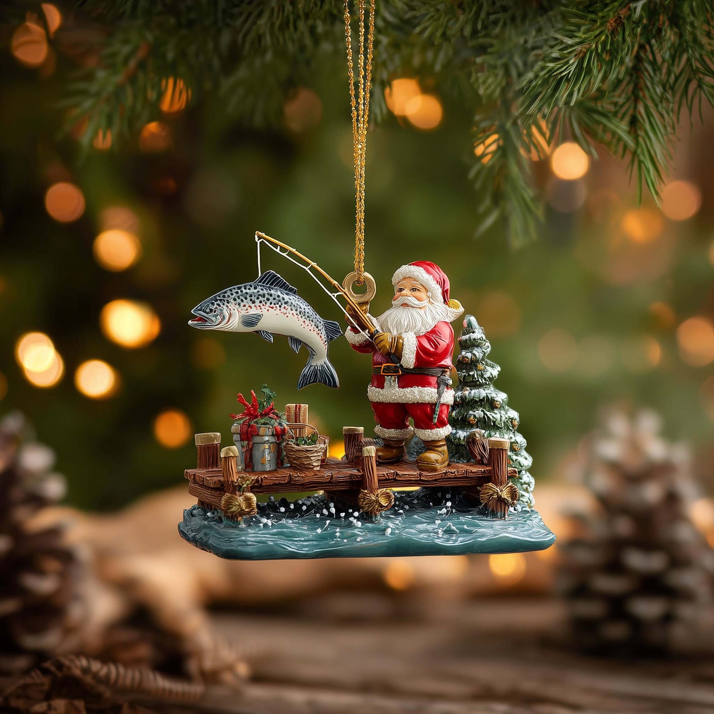 Fishing Delights Christmas Mica Ornament GFSPMA88