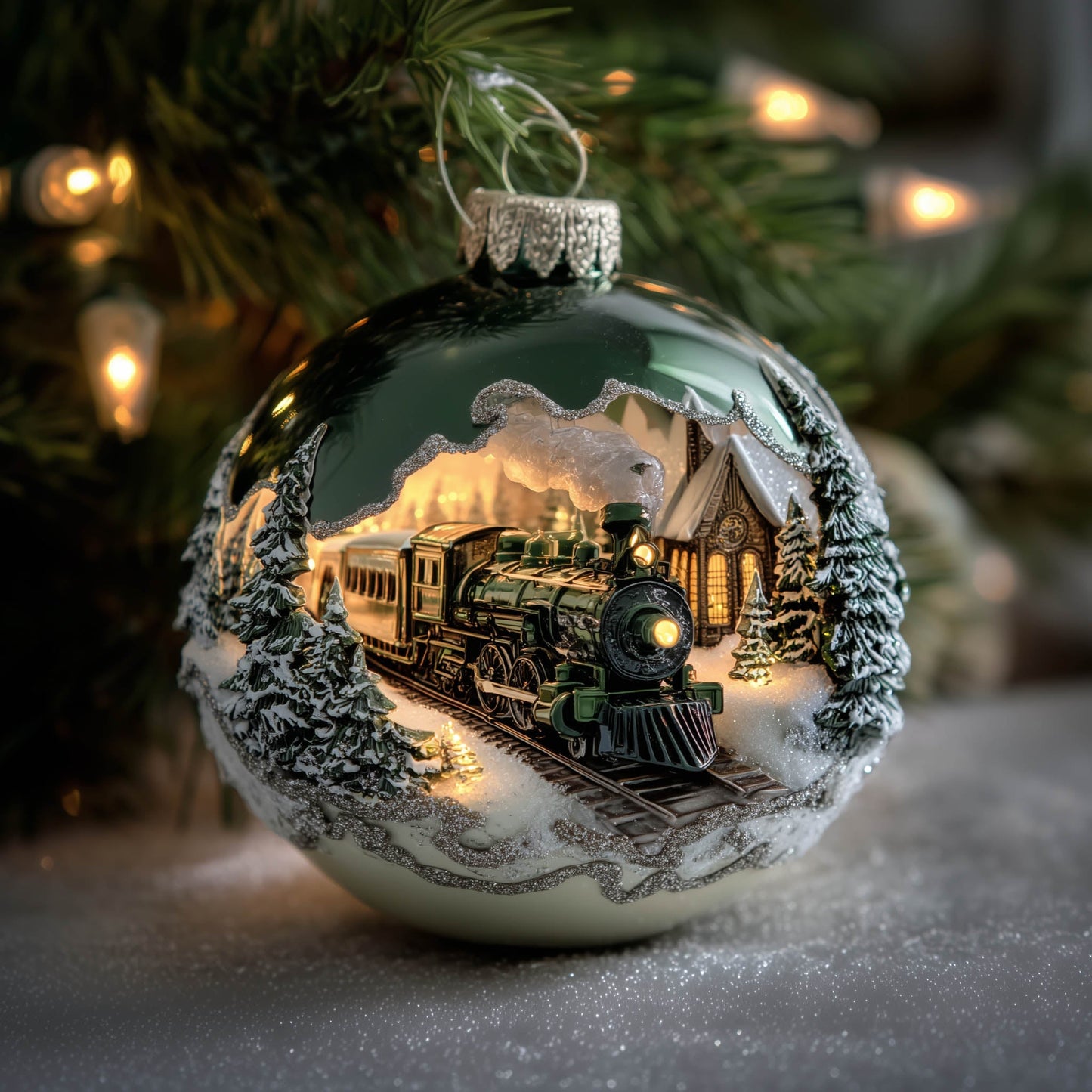 Golden Railway Christmas Mica Ornament GFSPNT142