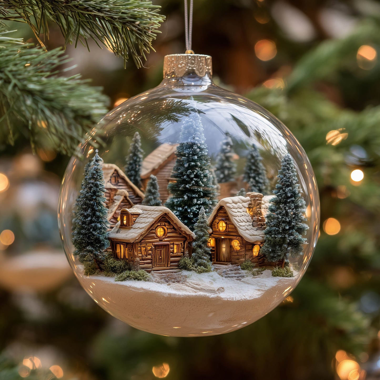 Snow Village Christmas Mica Ornament GFSPNT165