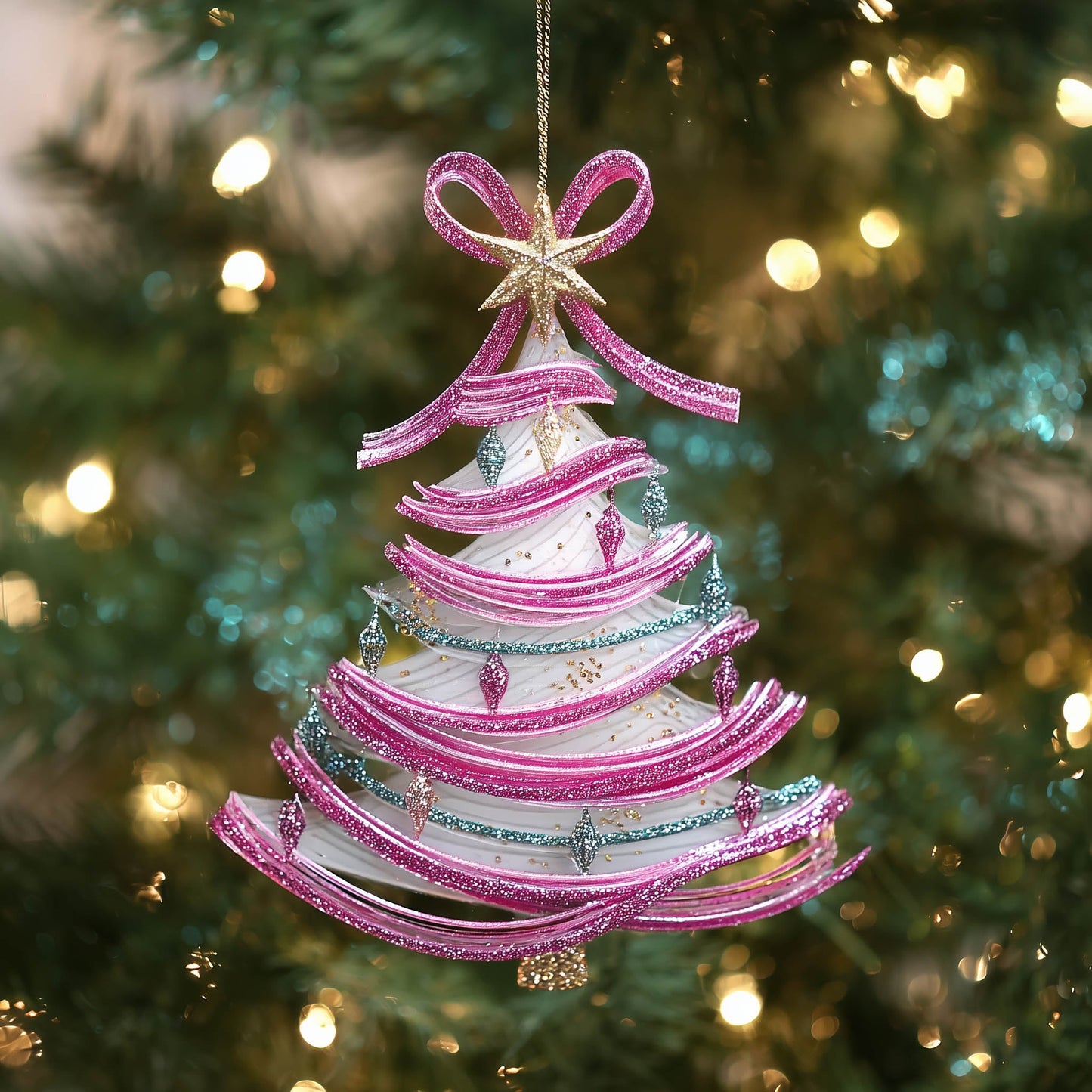 Pink Christmas Christmas Mica Ornament GFSPNT184