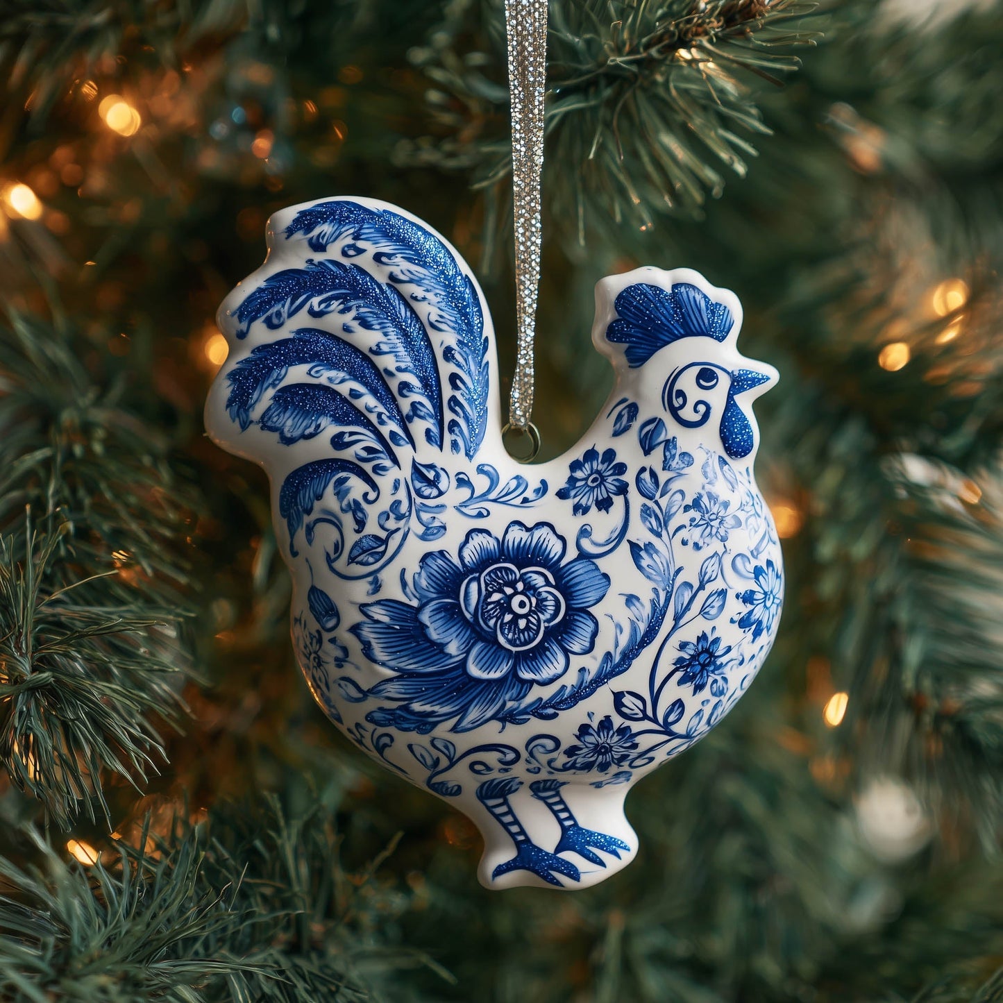 Adorable Chicken Christmas Mica Ornament GFSPNT66