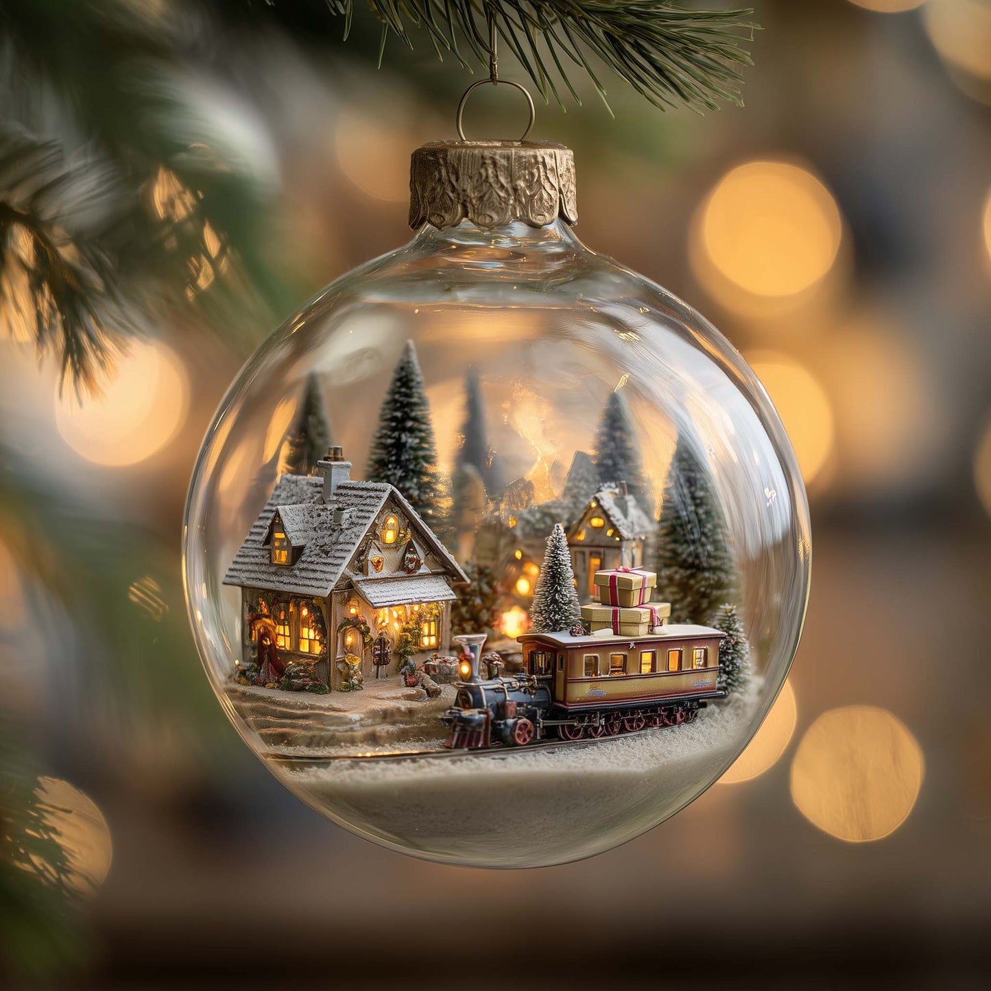 Snowy Village Christmas Mica Ornament GFSPQA104