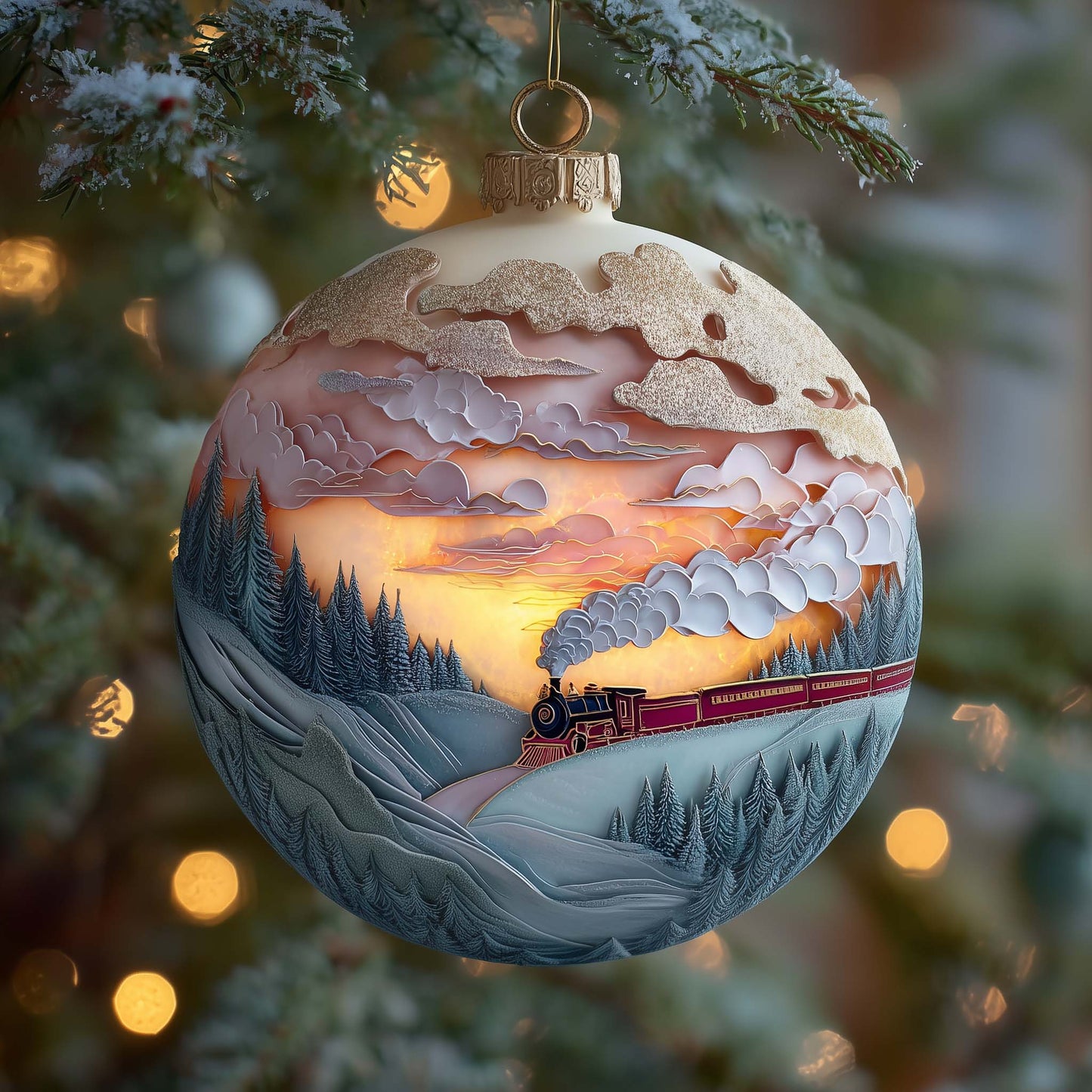 Dreamy Enchanted Express Christmas Mica Ornament GFSPQA117