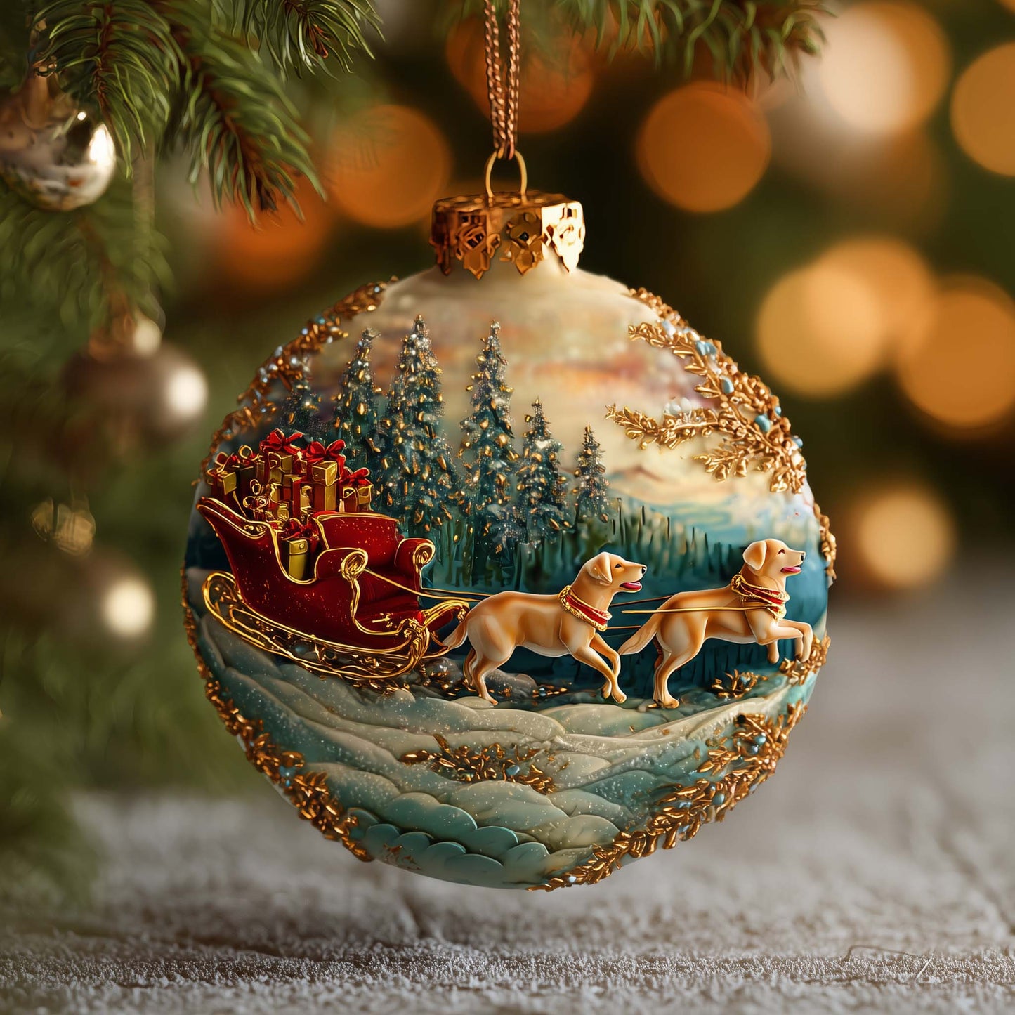 Magical Labrador Christmas Mica Ornament GFSPQA135