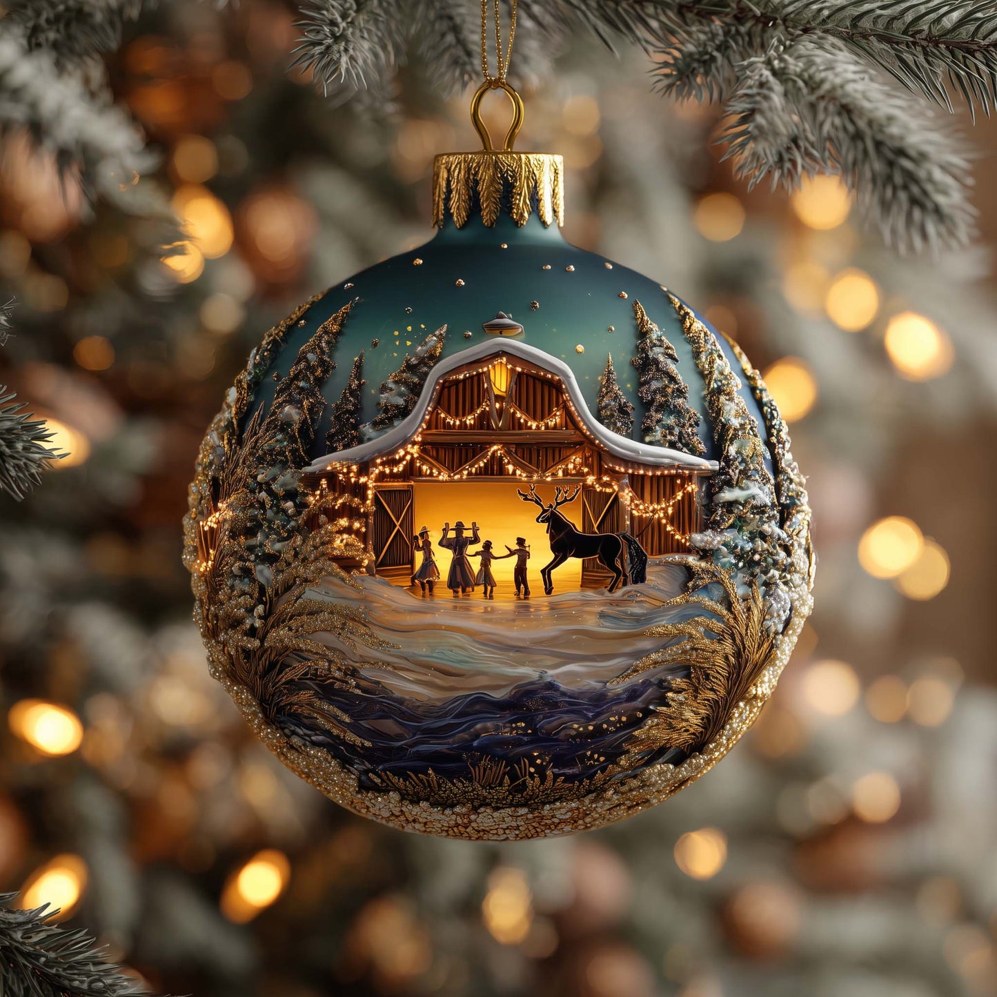 Family Gathering Christmas Mica Ornament GFSPQA152
