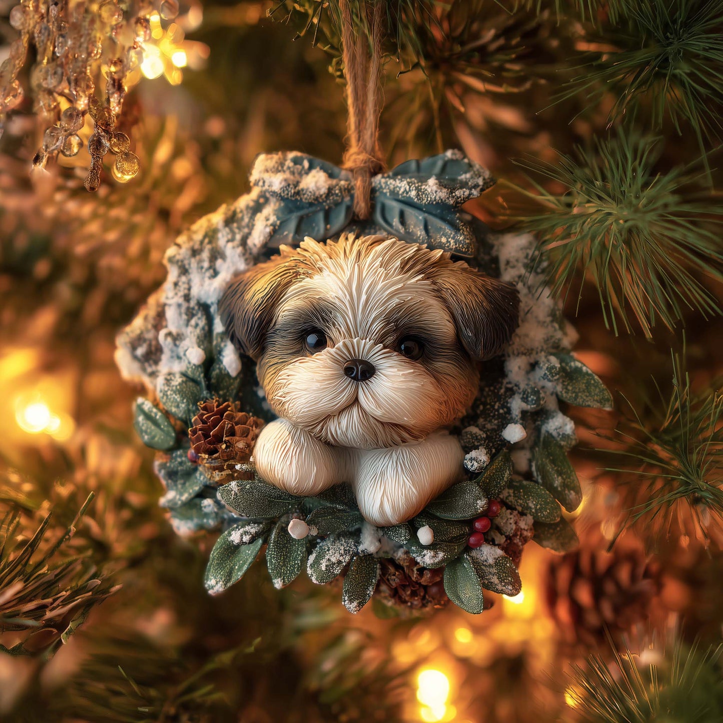 Snowy Peek Christmas Mica Ornament GFSPQA234