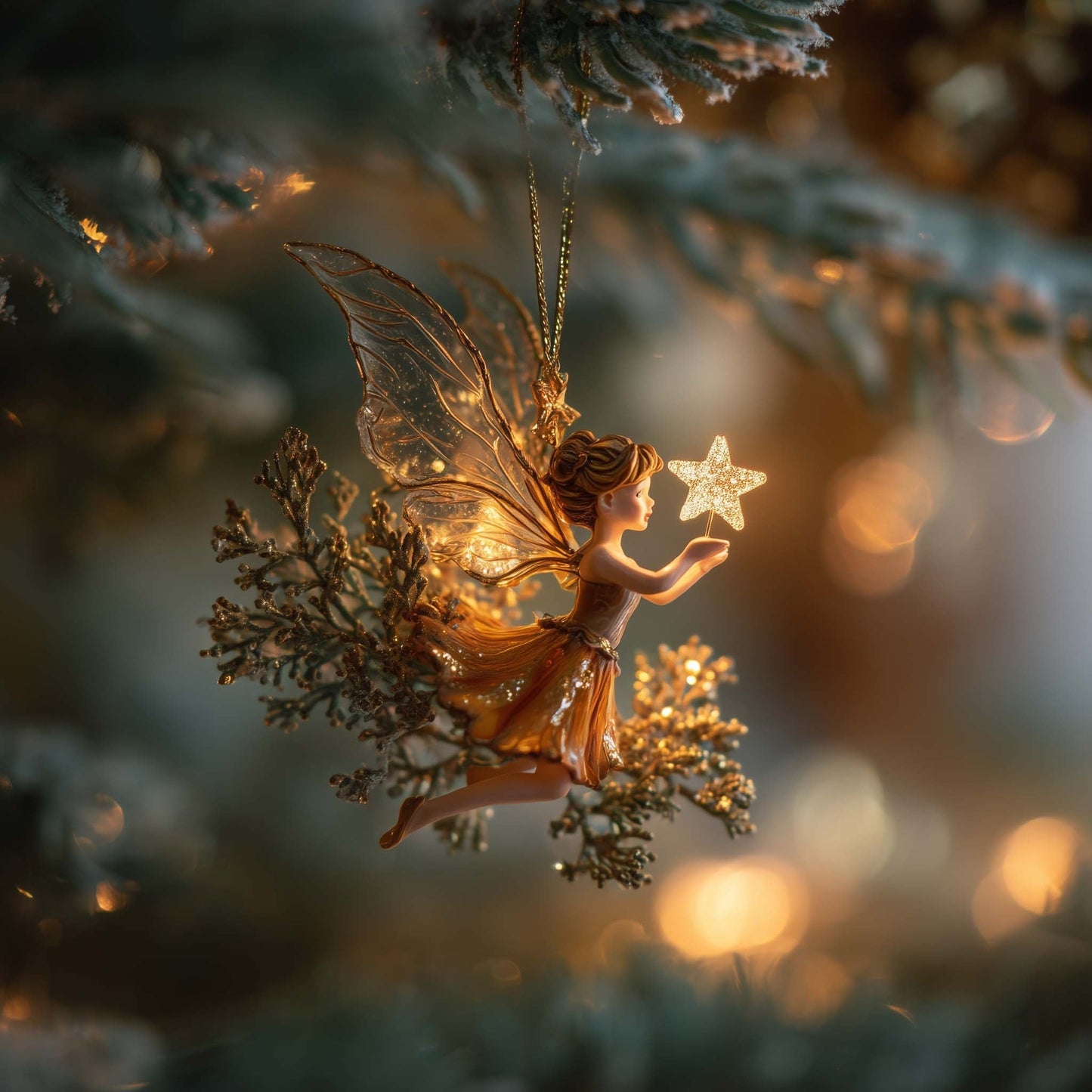 Starlit Fairy Wish Christmas Mica Ornament GFSPQA28