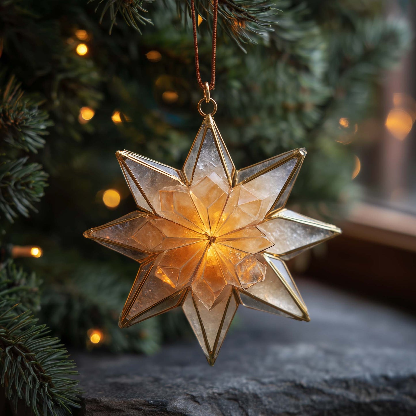 Crystal Star of Hope Christmas Mica Ornament GFSPQA29