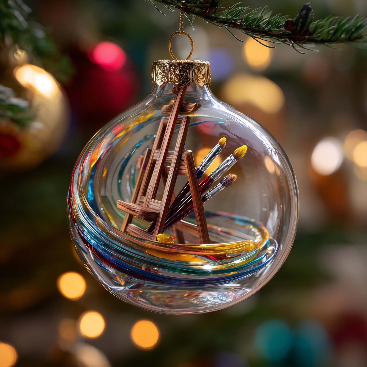 Artist Colorful Studio Christmas Mica Ornament GFSPQA59