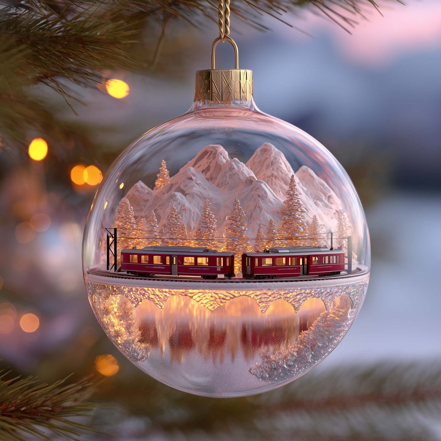 Red Christmas Mica Express Christmas Mica Ornament GFSPQA99