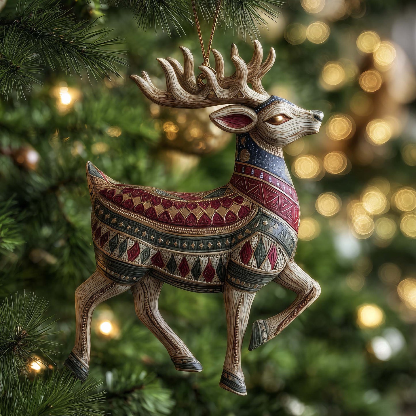 Ornate Reindeer Christmas Mica Ornament GFSPQM12