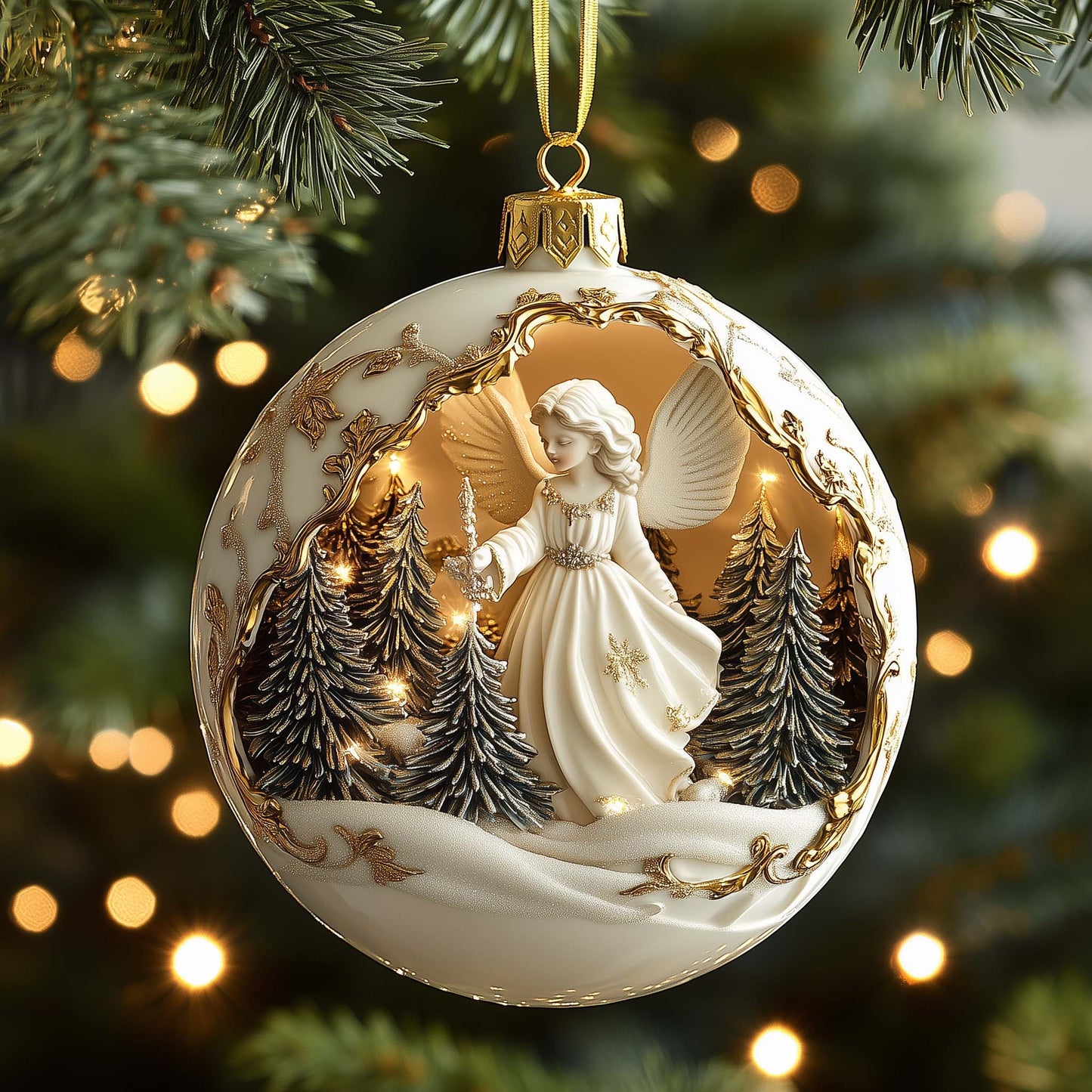 Forest Angel Christmas Mica Ornament GFSPQM153