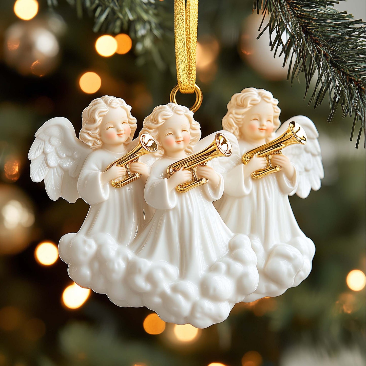 Angel Trio Christmas Mica Ornament GFSPQM154