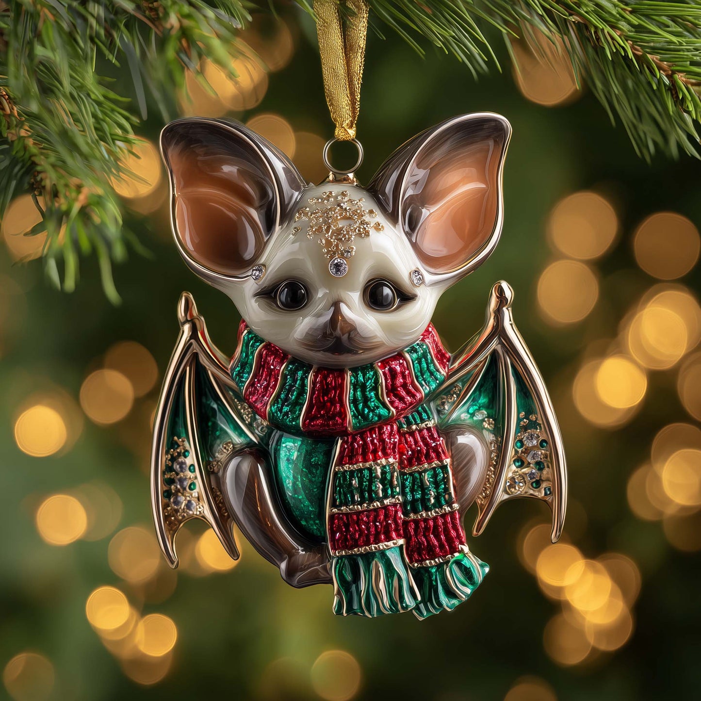 Scarf Bat Christmas Mica Ornament GFSPQM172