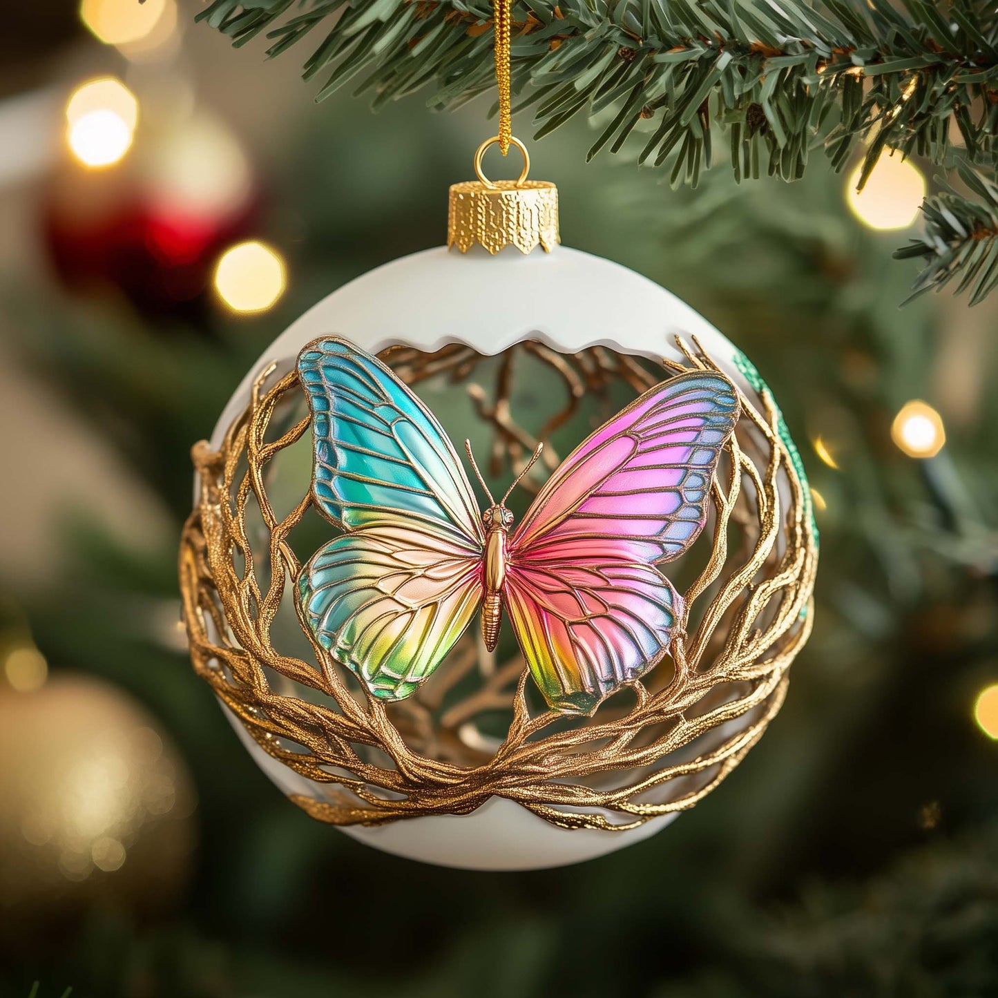 Nested Butterfly Christmas Mica Ornament GFSPQM236