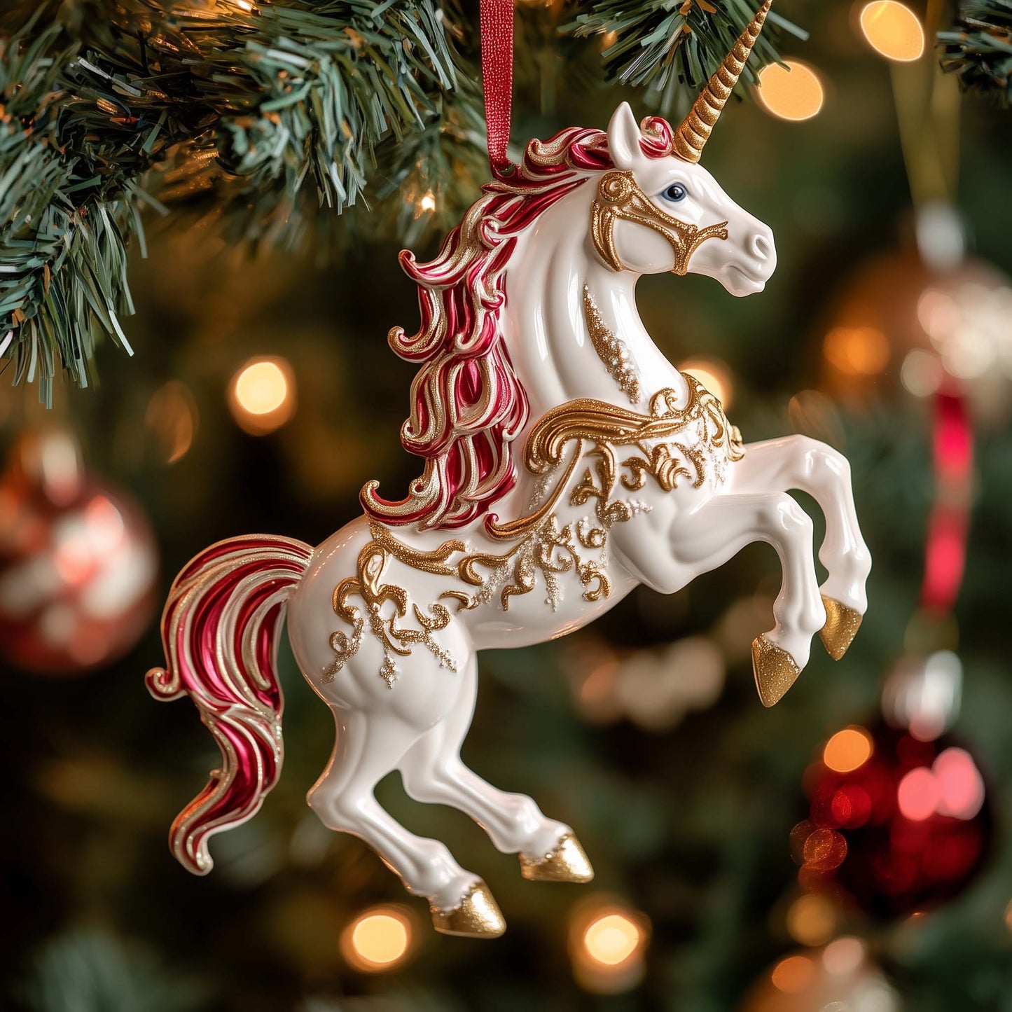 Royal Unicorn Christmas Mica Ornament GFSPQM237