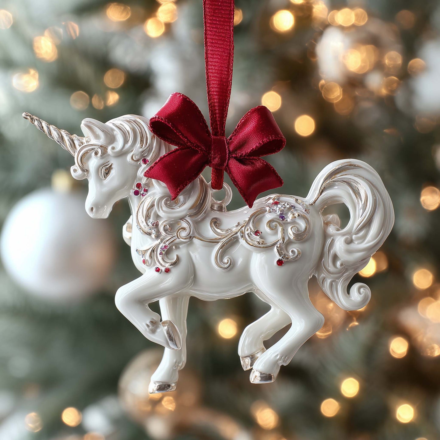 Jeweled Unicorn Christmas Mica Ornament GFSPQM240
