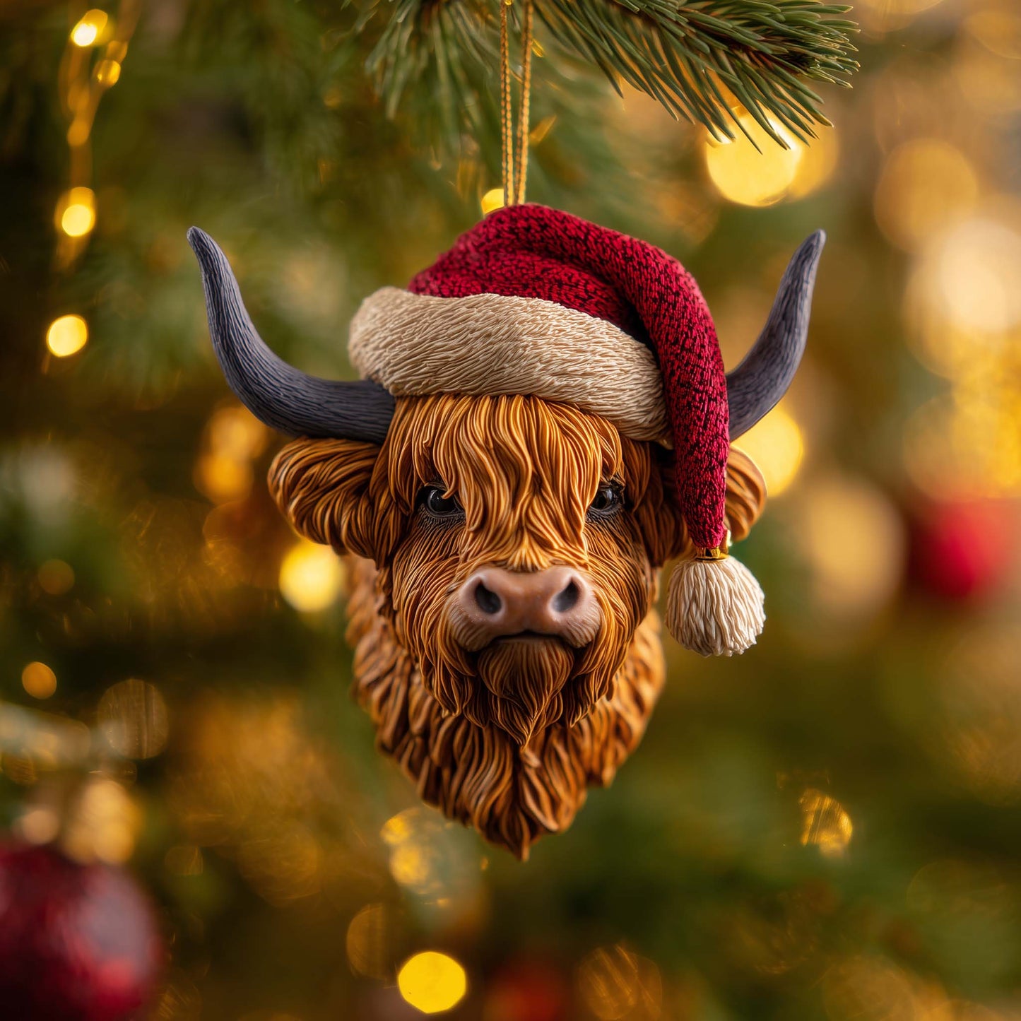 Highland Santa Christmas Mica Ornament GFSPQM249