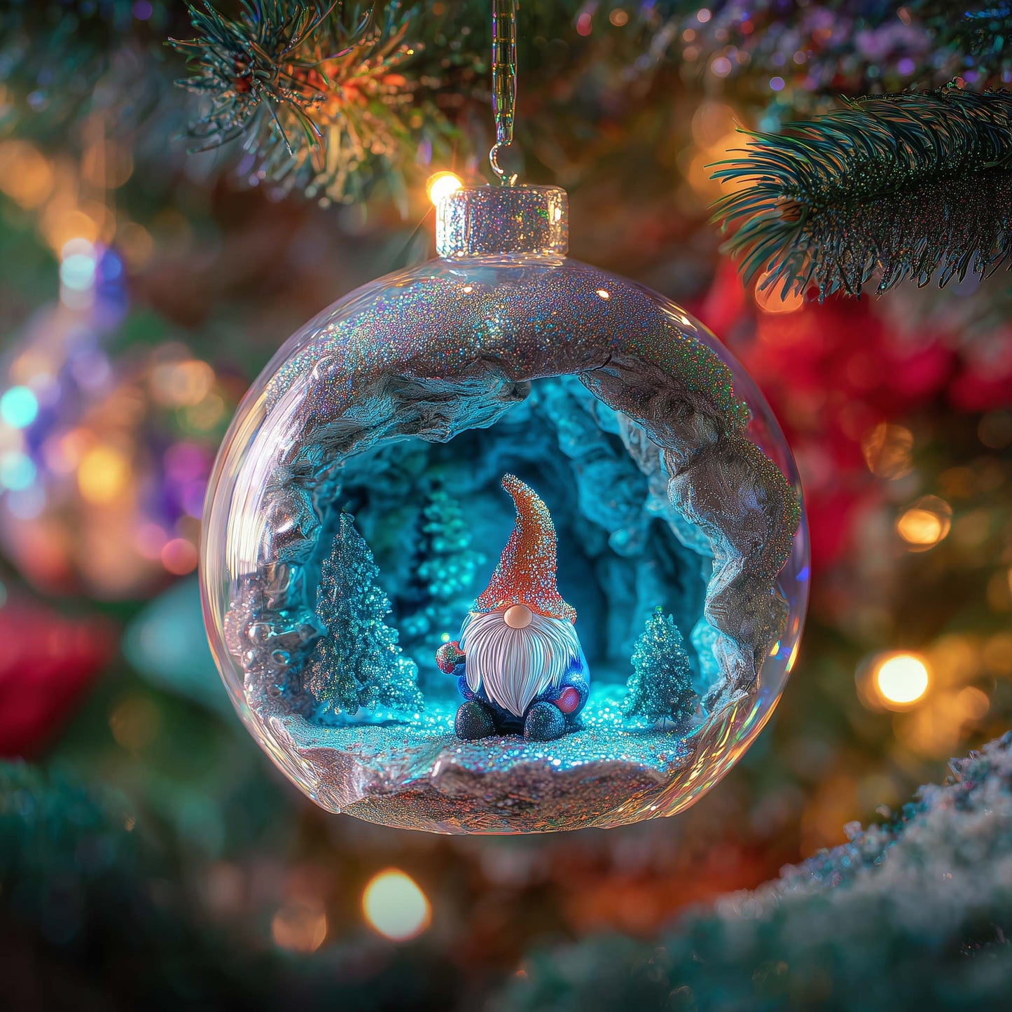 Ice Gnome Christmas Mica Ornament GFSPQM275