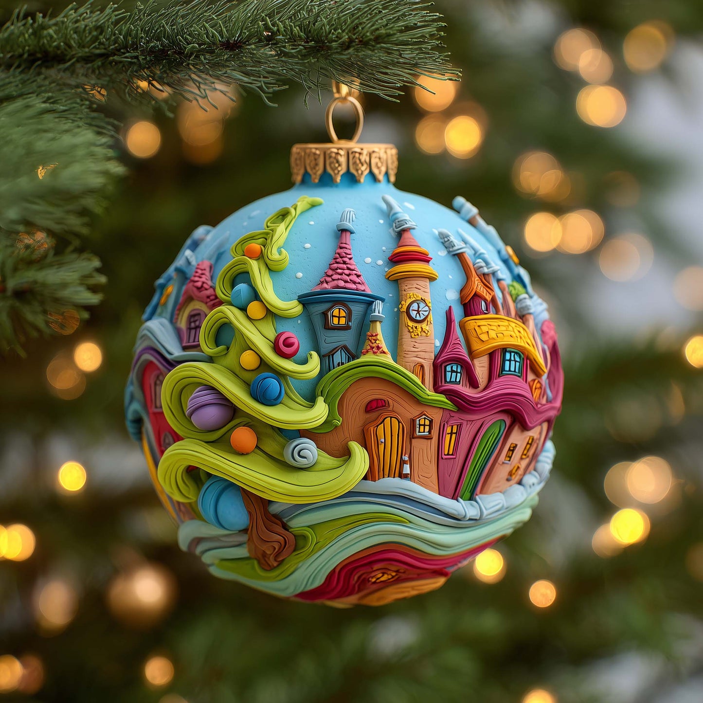 Whimsy Village Christmas Mica Ornament GFSPQM28
