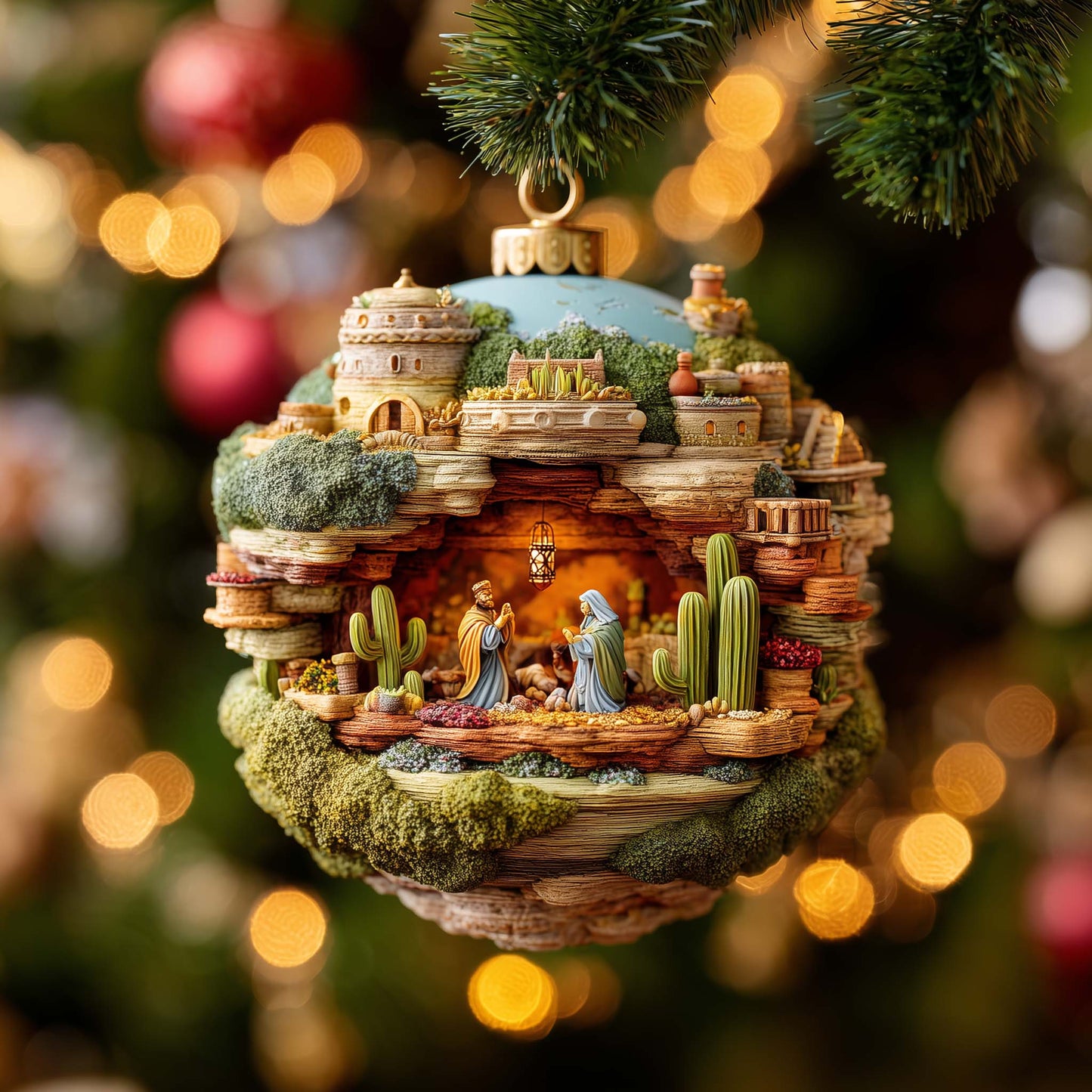 Desert Nativity Christmas Mica Ornament GFSPQM320