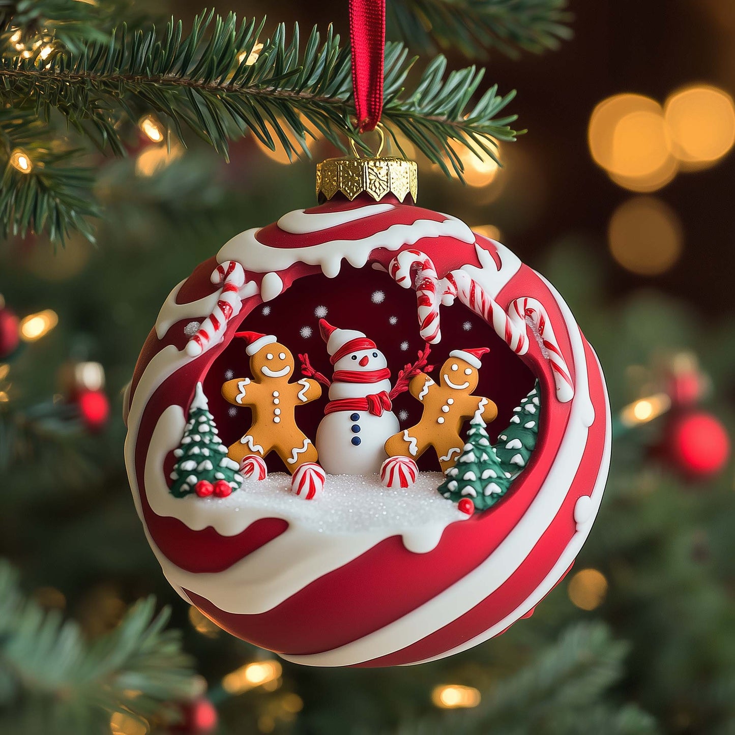 Peppermint Pals Christmas Mica Ornament GFSPQM371