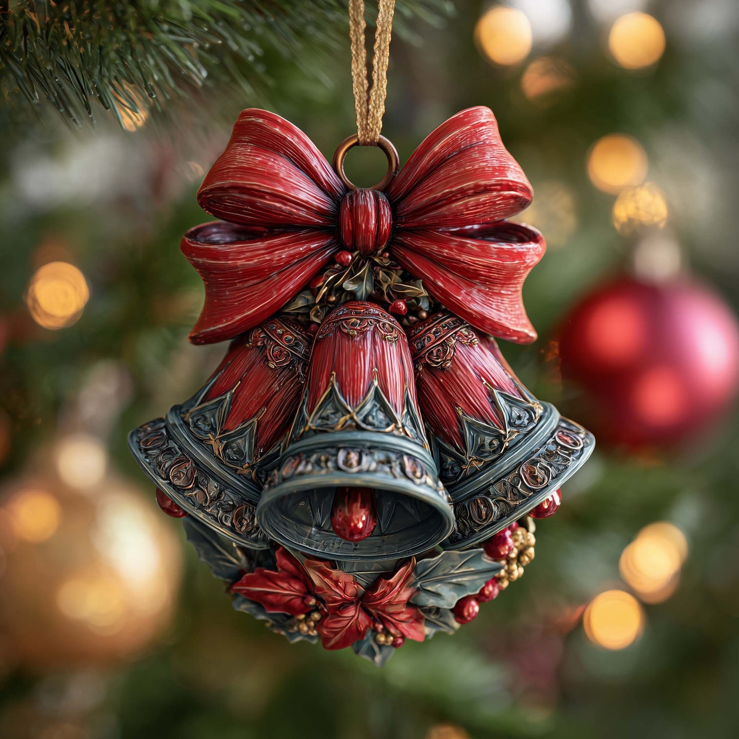 Ornate Bells Christmas Mica Ornament GFSPQM393