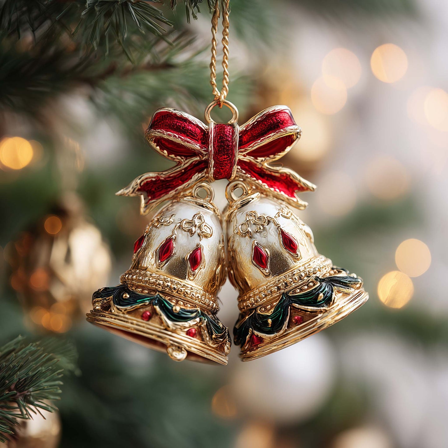 Jeweled Bells Christmas Mica Ornament GFSPQM40