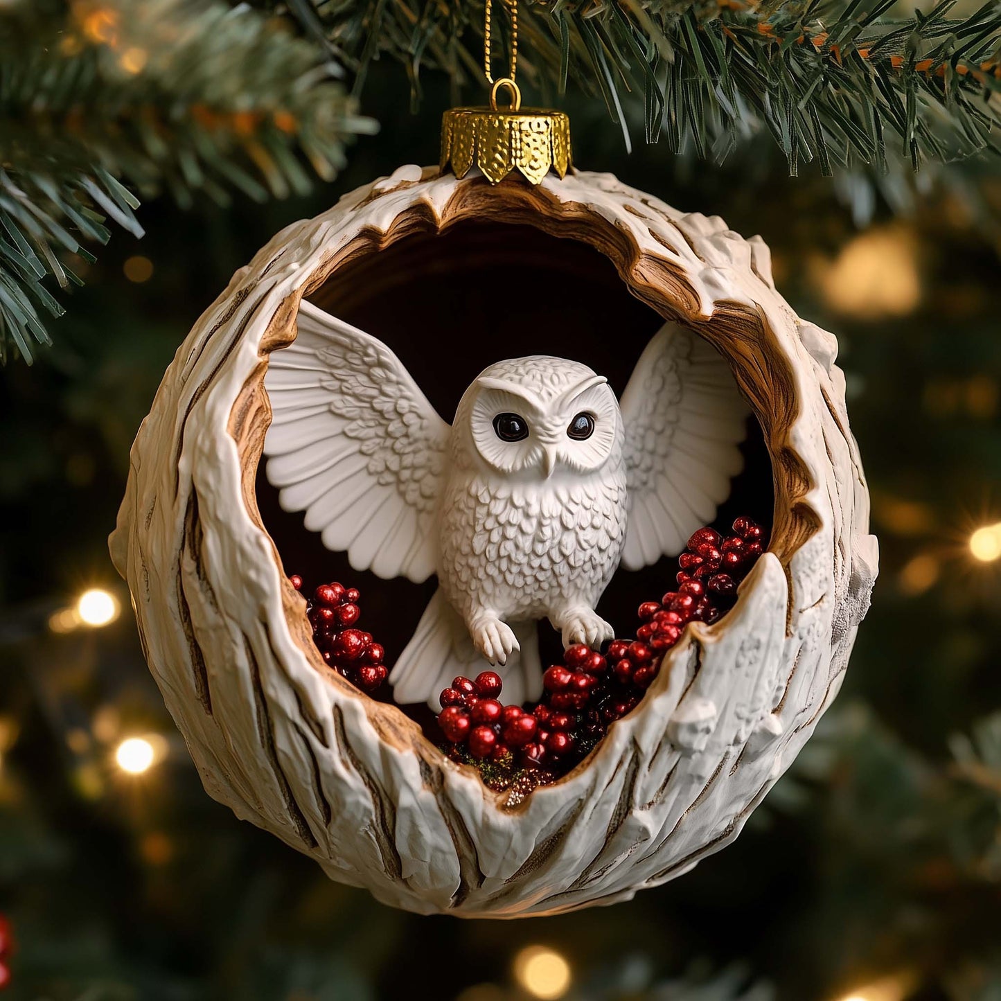 Jeweled Owl Christmas Mica Ornament GFSPQM434