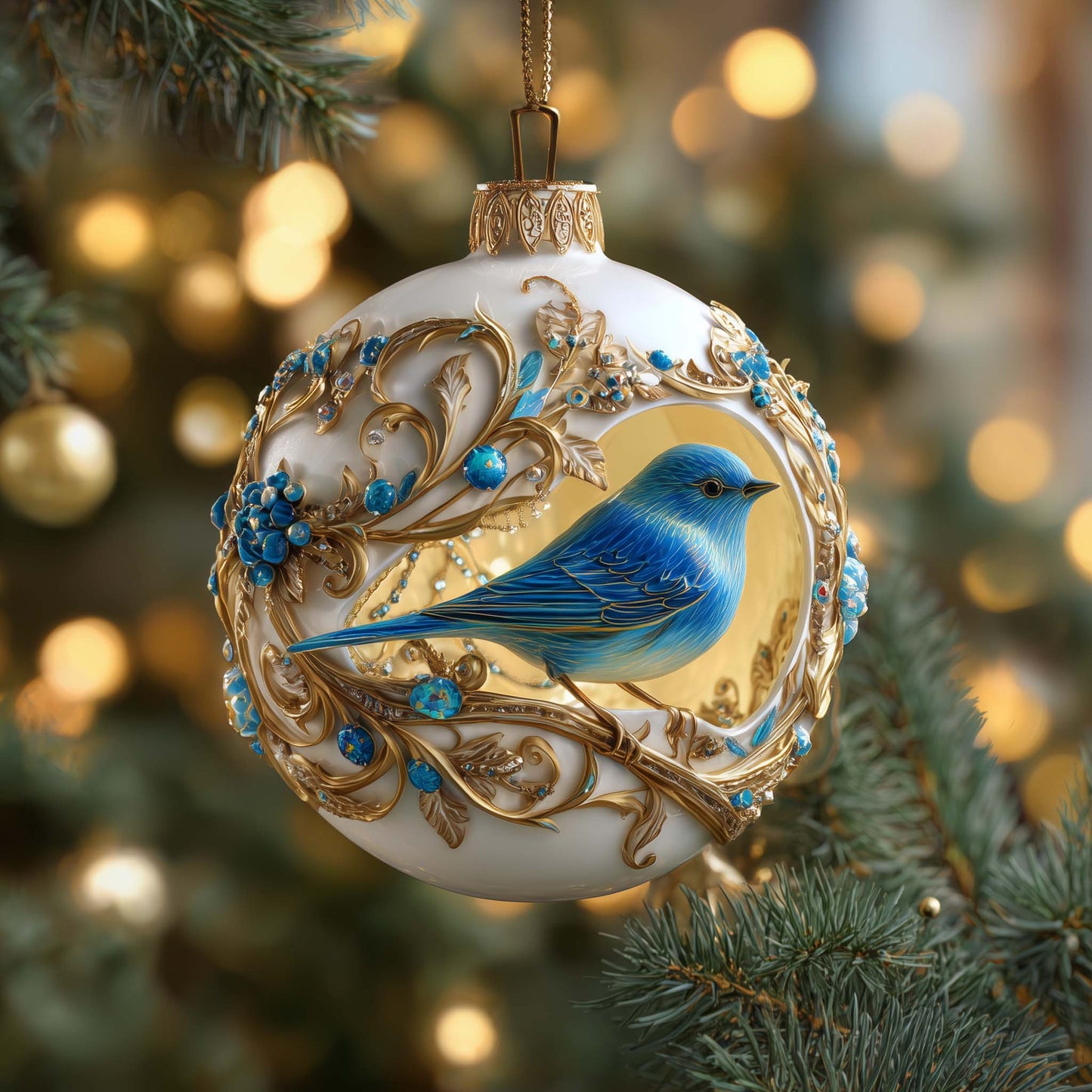 Jeweled Bird Christmas Mica Ornament GFSPQM438