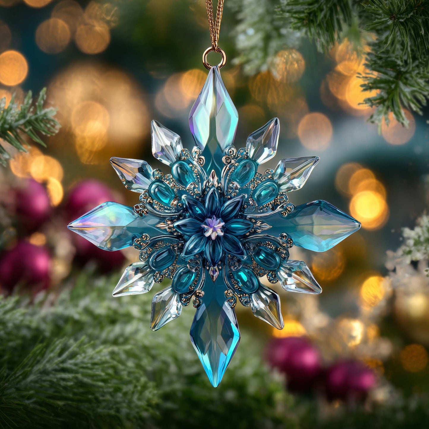 Crystal Snowflake Christmas Mica Ornament GFSPQM51