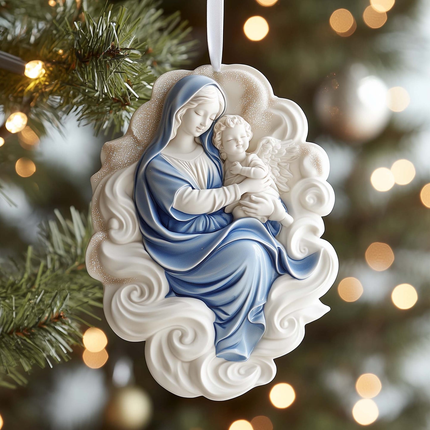 Celestial Madonna Christmas Mica Ornament GFSPQM75