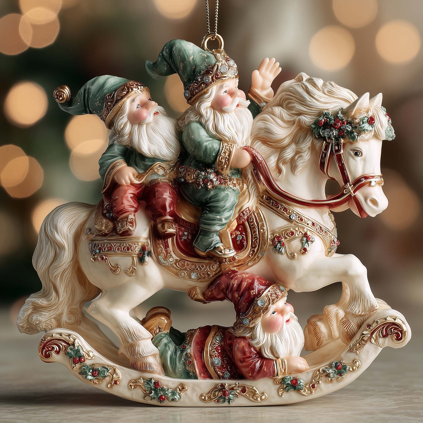 Festive Gnome Christmas Mica Ornament GFSPTG104