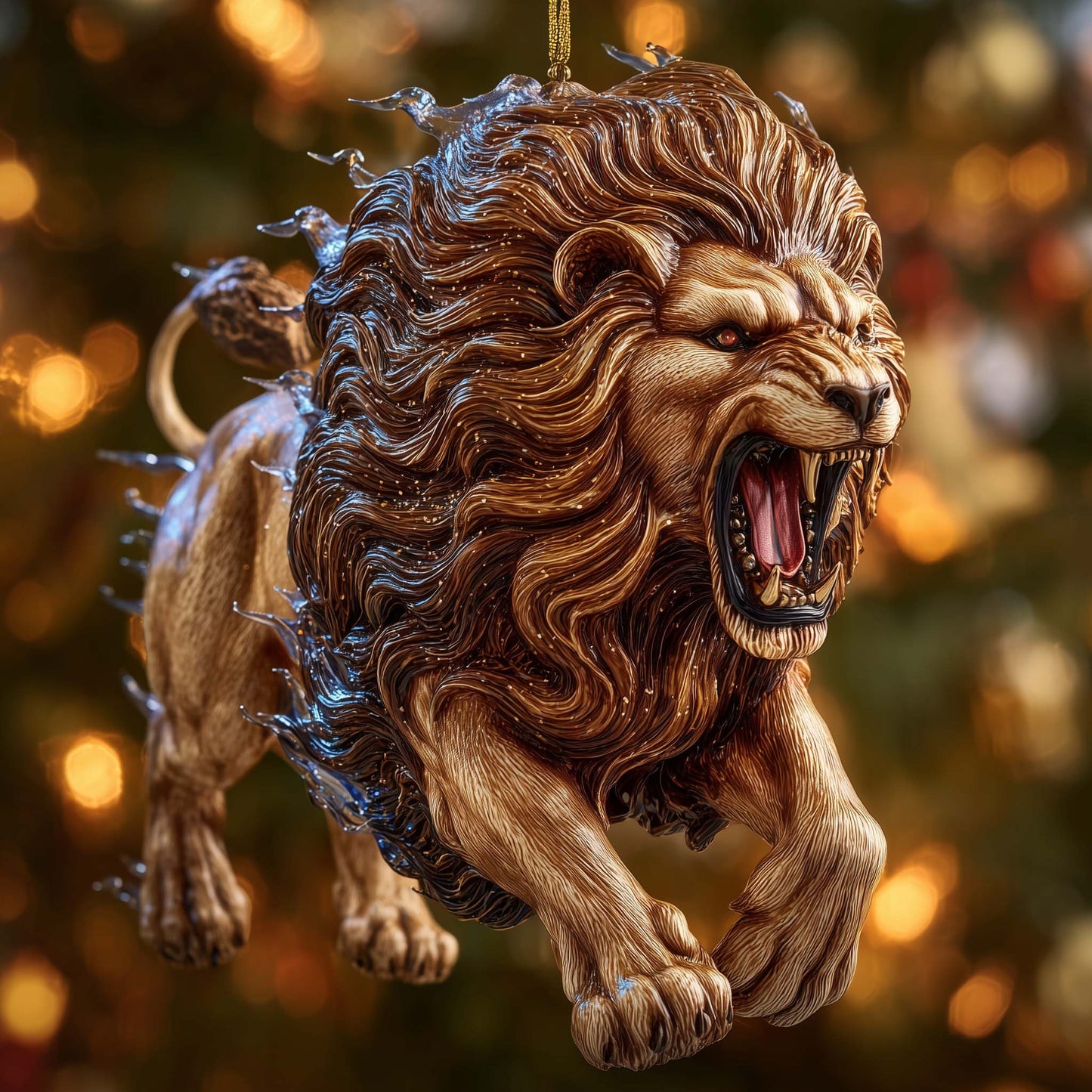 Majestic Lion Christmas Mica Ornament GFSPTG108