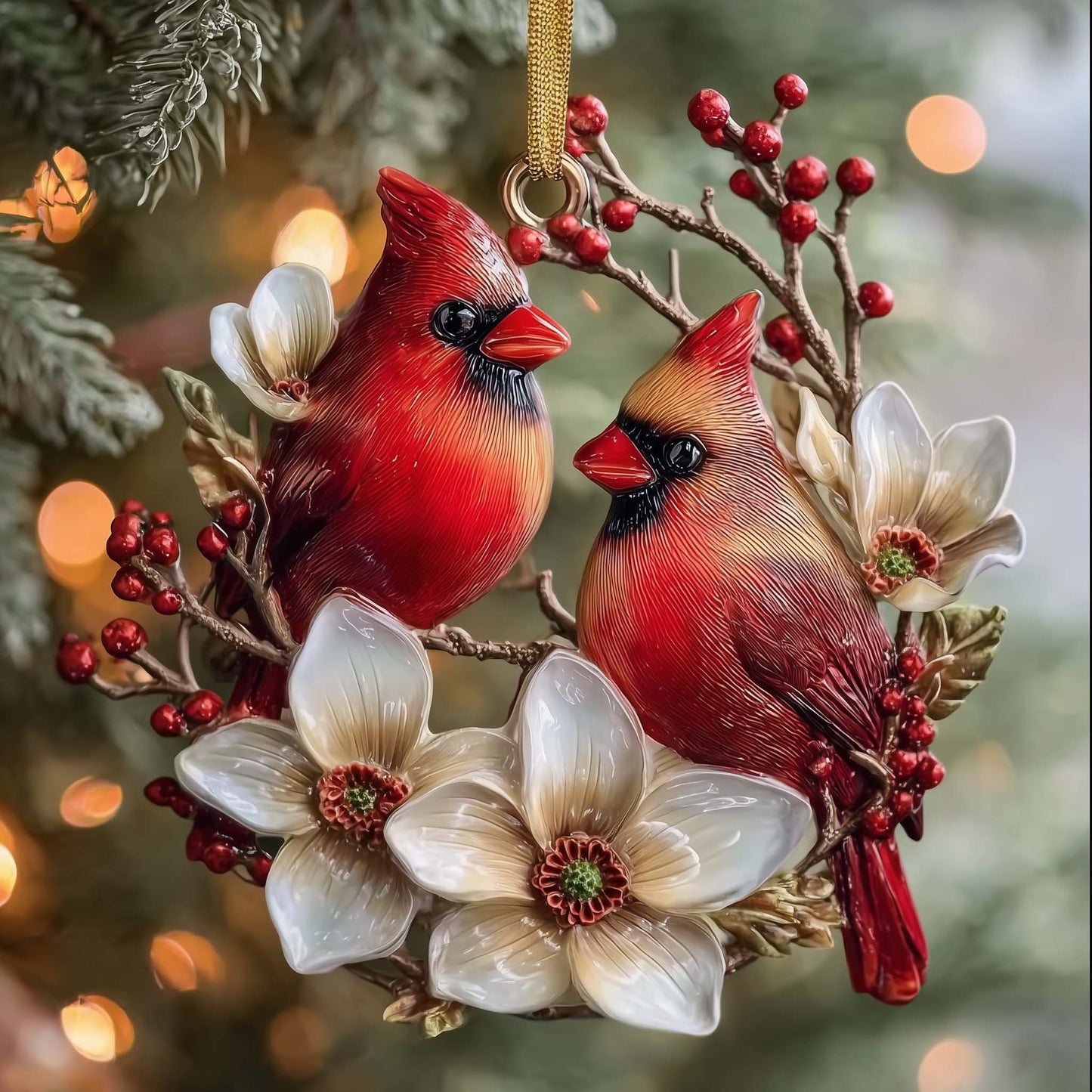 Cardinal Christmas Mica Ornament GFSPTG15