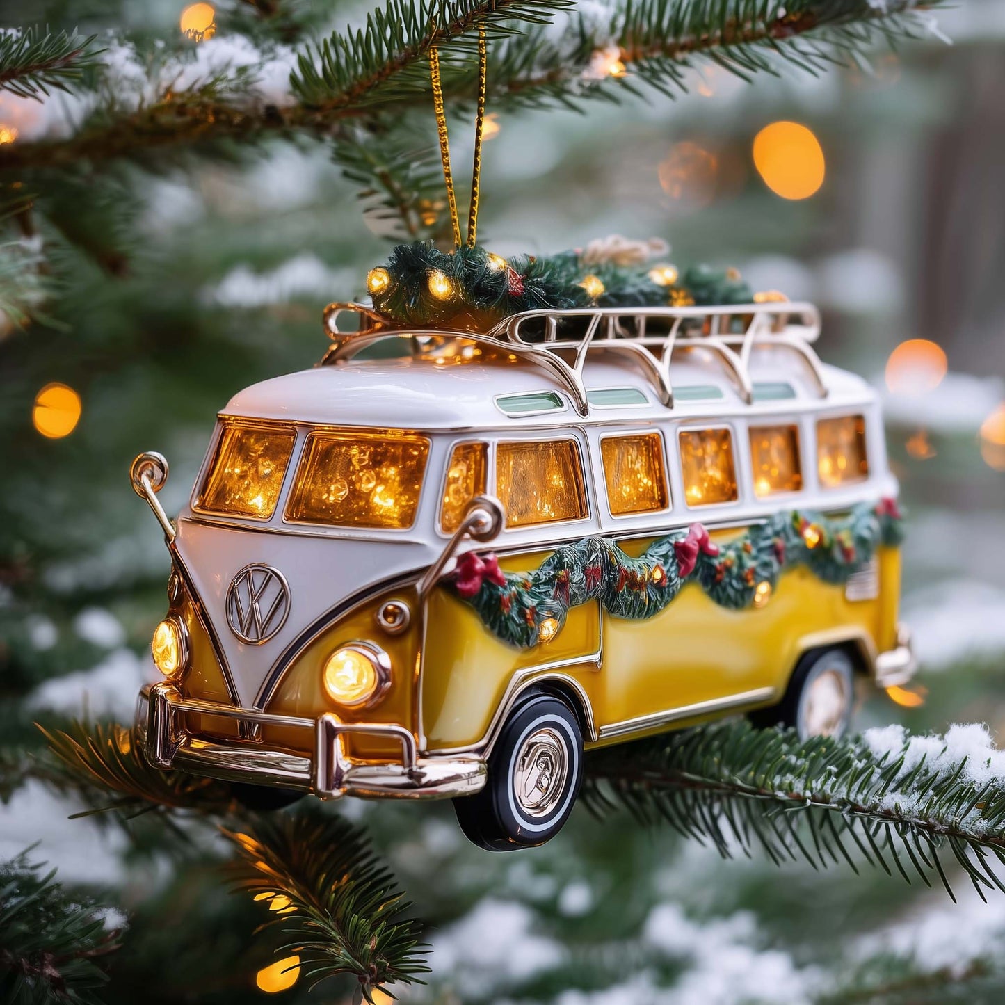Holiday Van Christmas Mica Ornament GFSPTG24