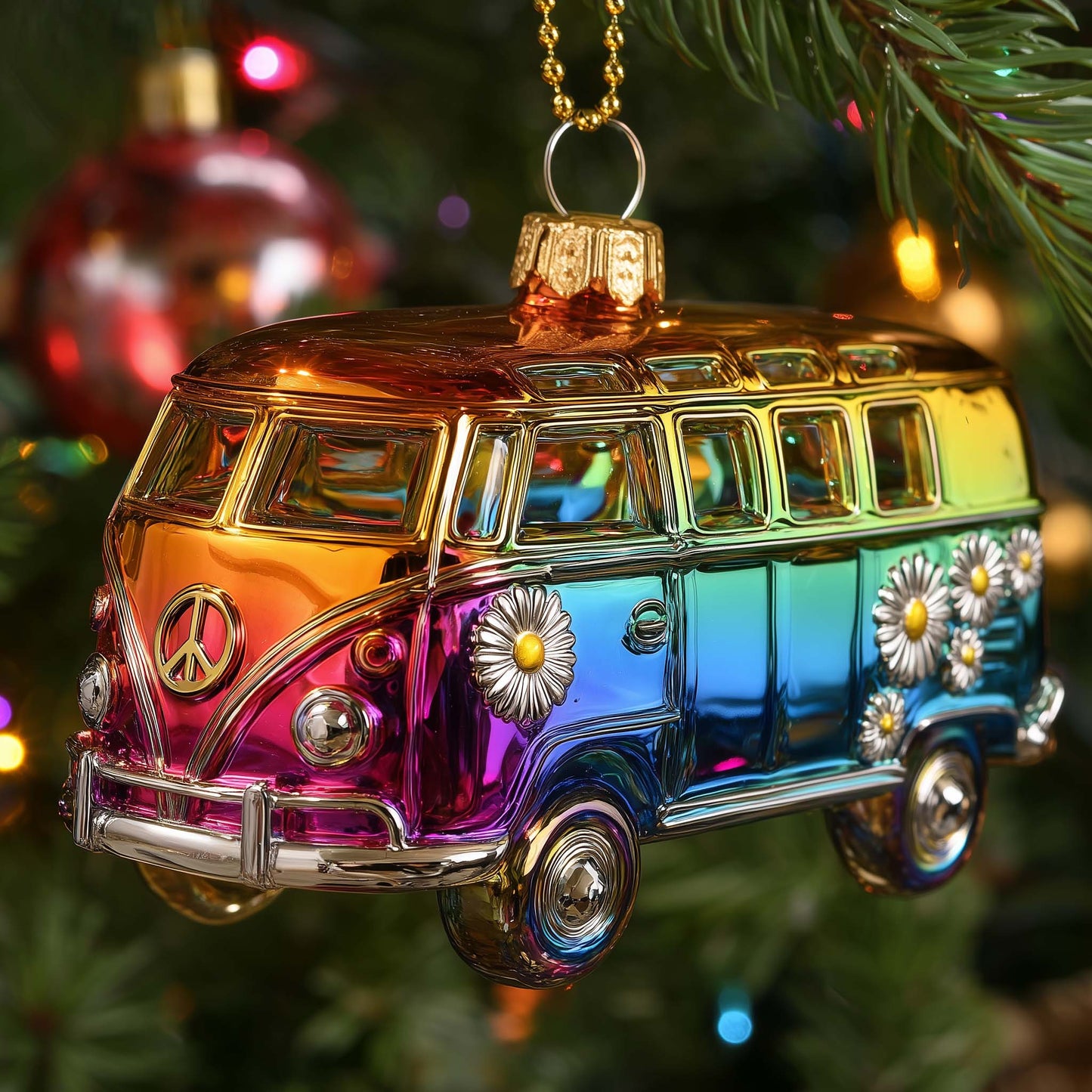 Holiday Van Christmas Mica Ornament GFSPTG25